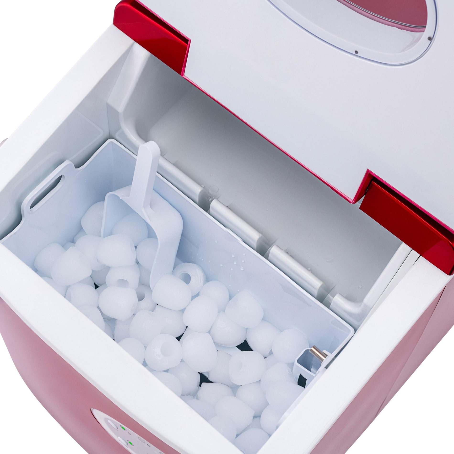 Máquina de hielo de bala para encimera o portátil que produce 28 libras de hielo al día (Roja) AI-100R