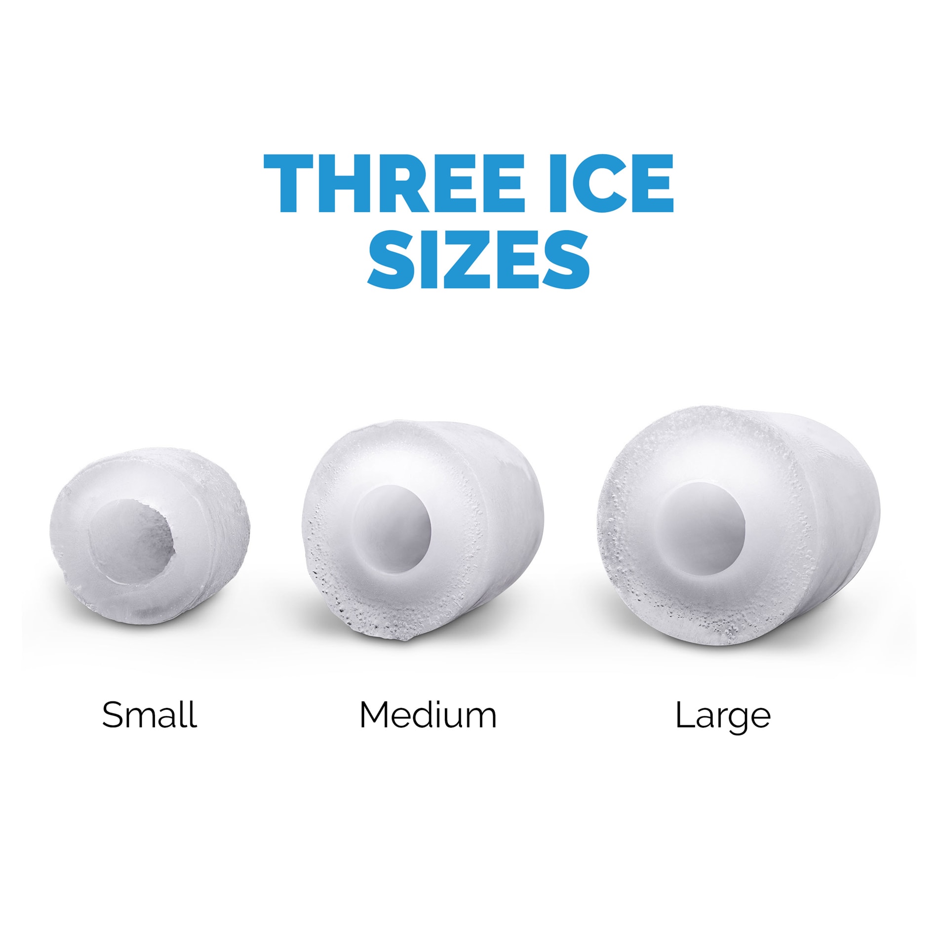 Máquina de hacer hielo tipo bala de acero inoxidable y negro para encimera o portátil que produce 28 libras de hielo por día.