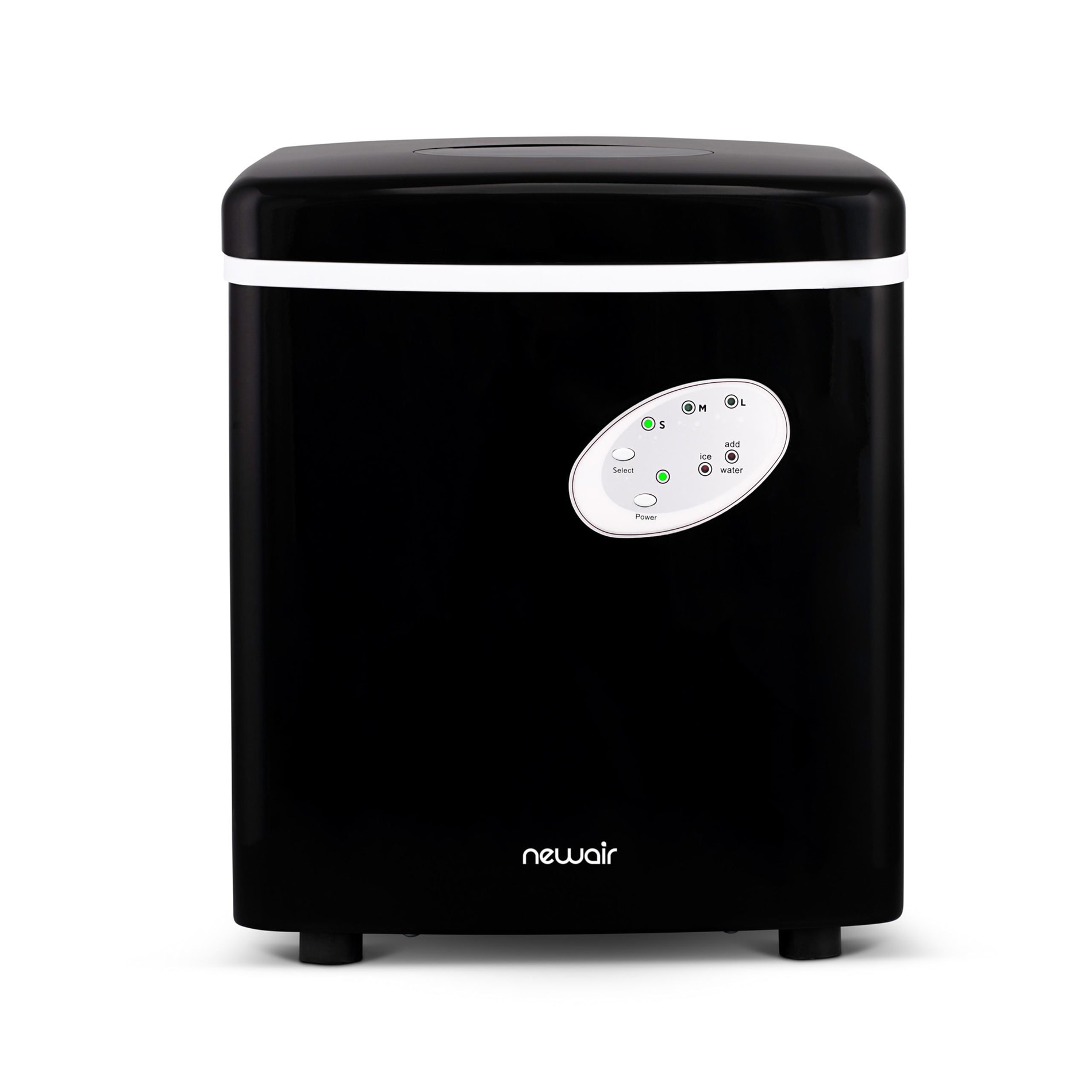 Máquina de hielo tipo bala para encimera o portátil que produce 28 libras de hielo al día (Negro) AI-100BK de NewAir