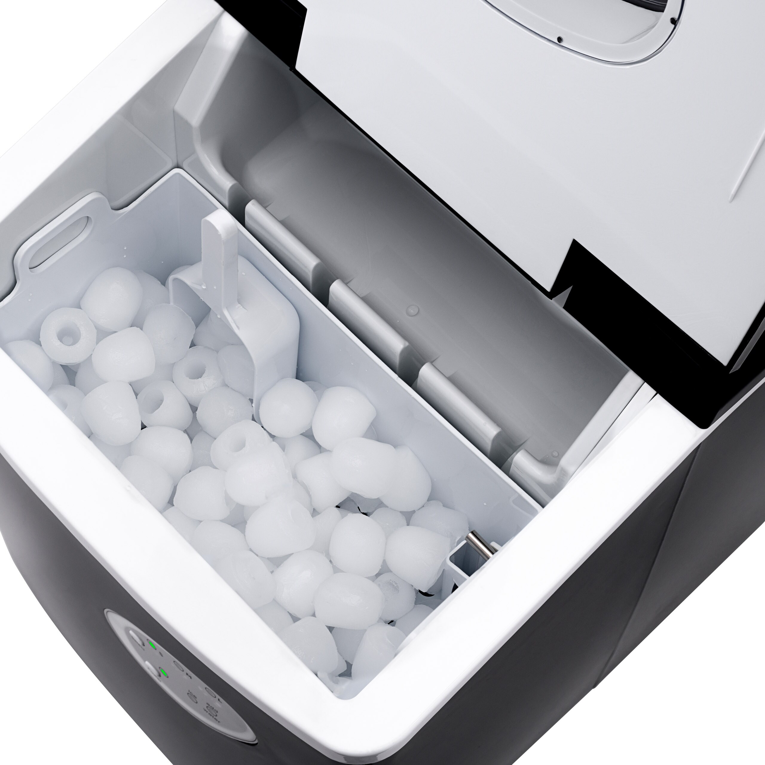 Máquina de hielo tipo bala para encimera o portátil que produce 28 libras de hielo al día (Negro) AI-100BK de NewAir