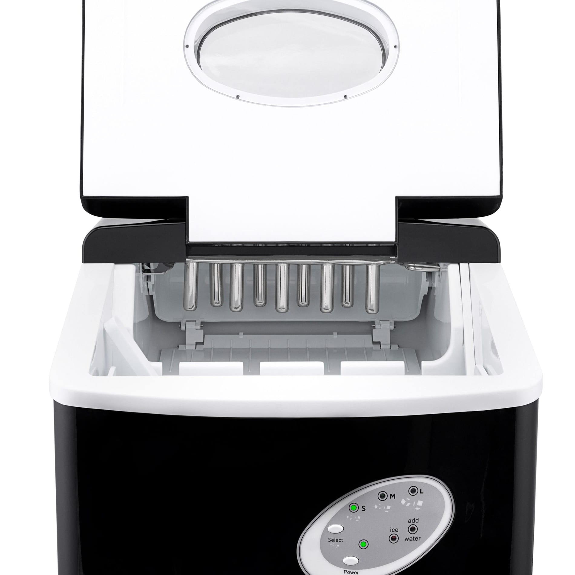 Máquina de hielo tipo bala para encimera o portátil que produce 28 libras de hielo al día (Negro) AI-100BK de NewAir