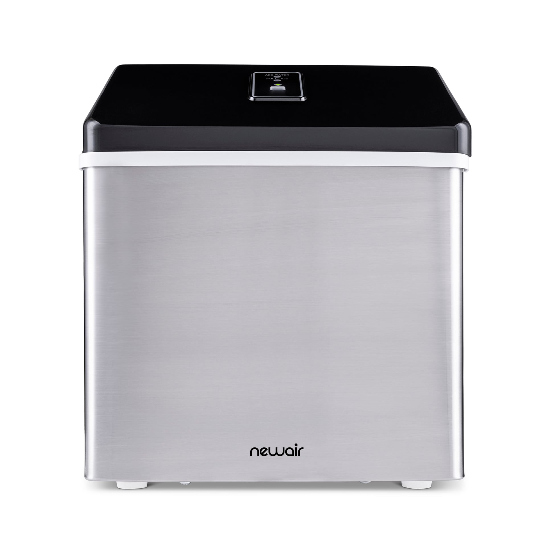 Máquina para hacer hielo en cubos de 40 libras al día de mostrador o portátil (acero inoxidable y negro) CLEARICE40