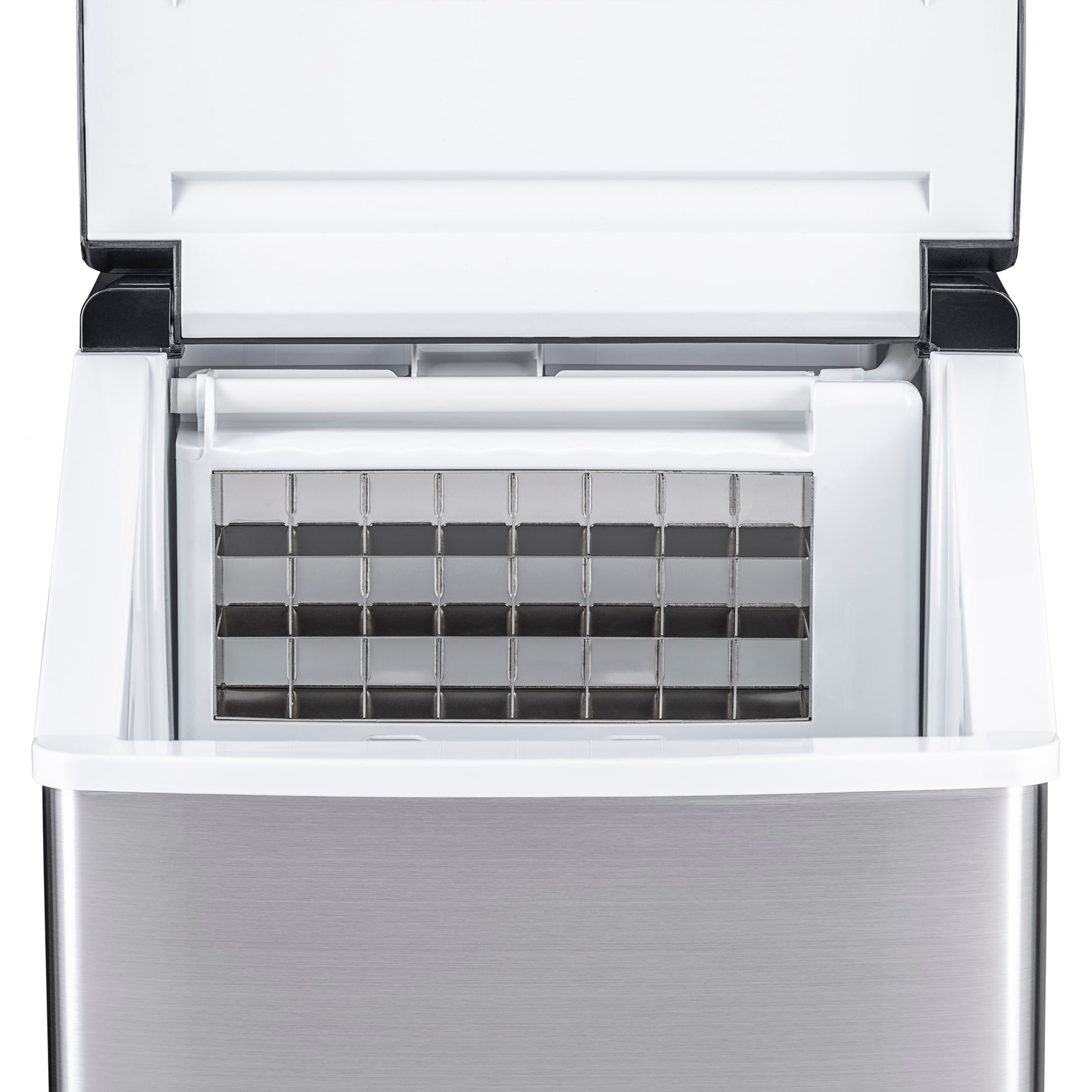 Máquina para hacer hielo en cubos de 40 libras al día de mostrador o portátil (acero inoxidable y negro) CLEARICE40