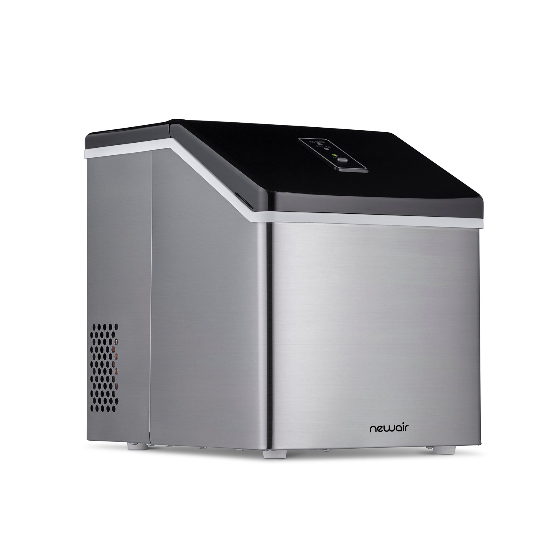 Máquina para hacer hielo en cubos de 40 libras al día de mostrador o portátil (acero inoxidable y negro) CLEARICE40