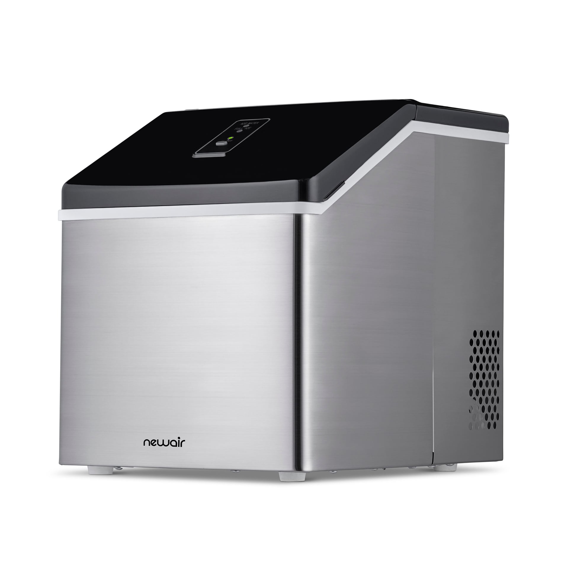 Máquina para hacer hielo en cubos de 40 libras al día de mostrador o portátil (acero inoxidable y negro) CLEARICE40