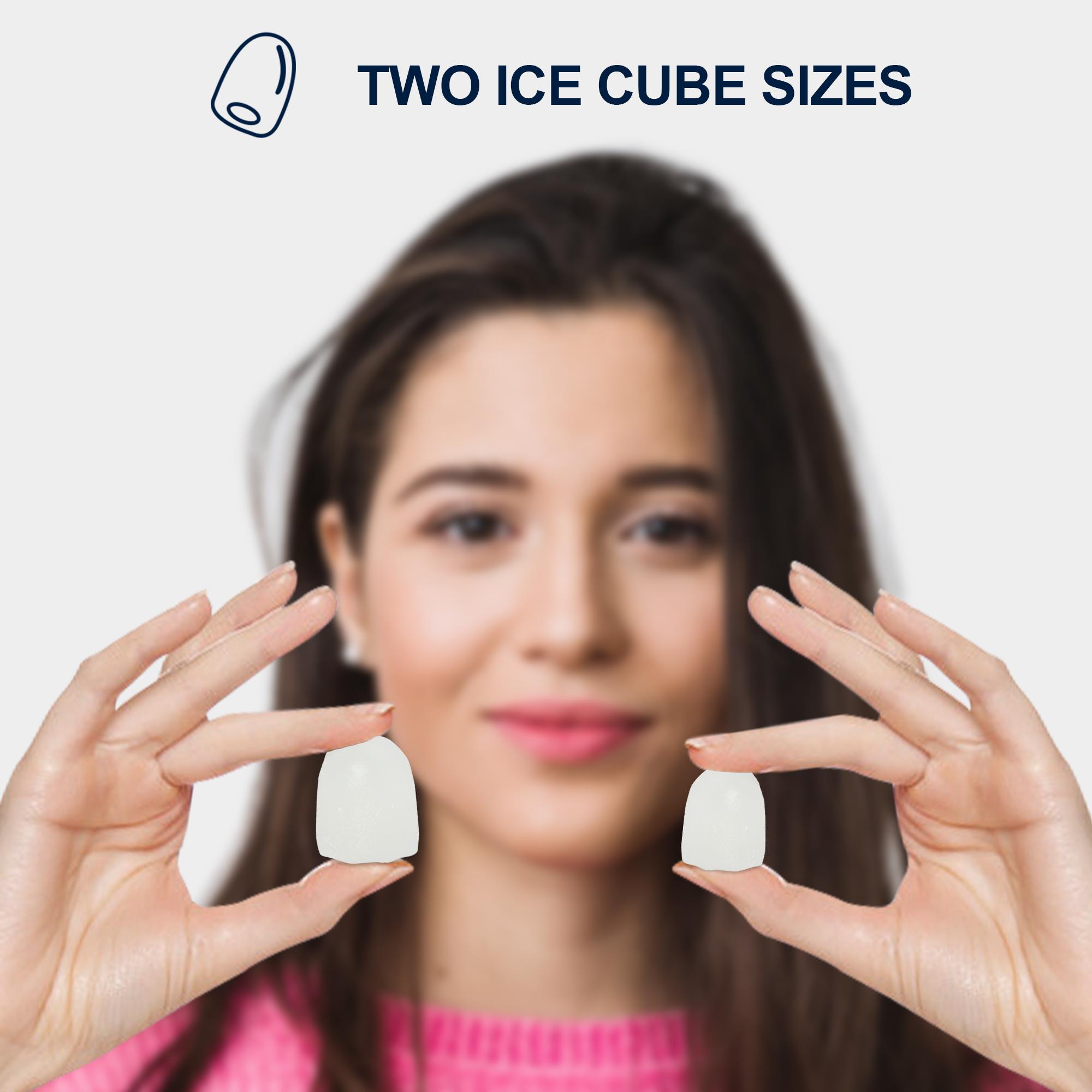 Fabricador de hielo Koolatron con pala y canasta de 26 libras de hielo por día, para mesa o portátil. Hielo en forma de bala (negro) KIM26B.