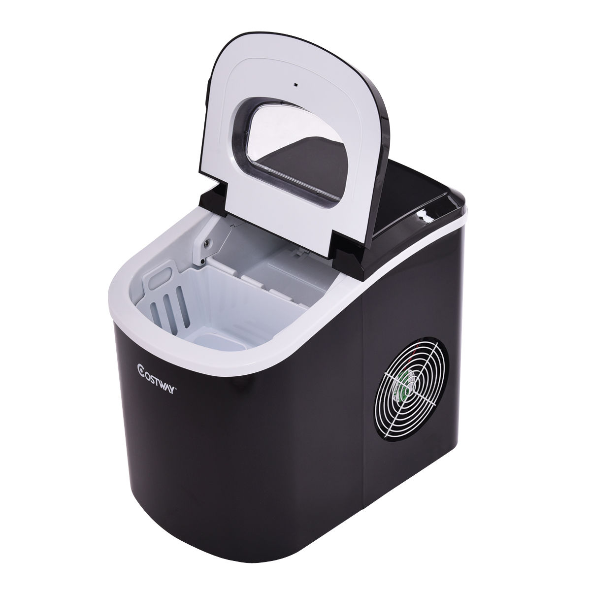 Fabricador de hielo en cubitos para encimera o portátil que produce 26.5 libras de hielo al día (Negro) EP22769BK