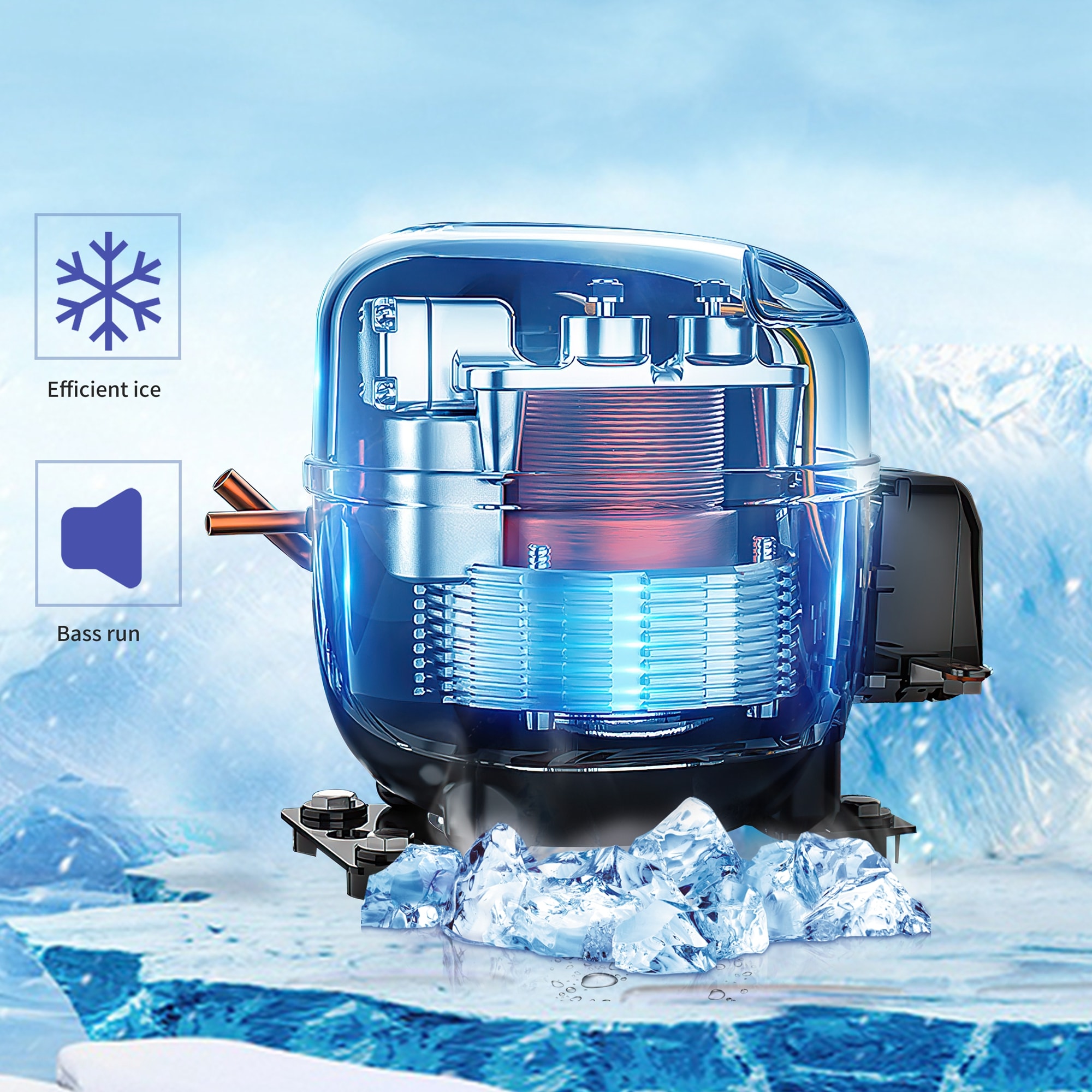 Fabricador de hielo en cubitos de 66 libras por día de pie libre (plateado) Mondawe OR-ES9474-MRS