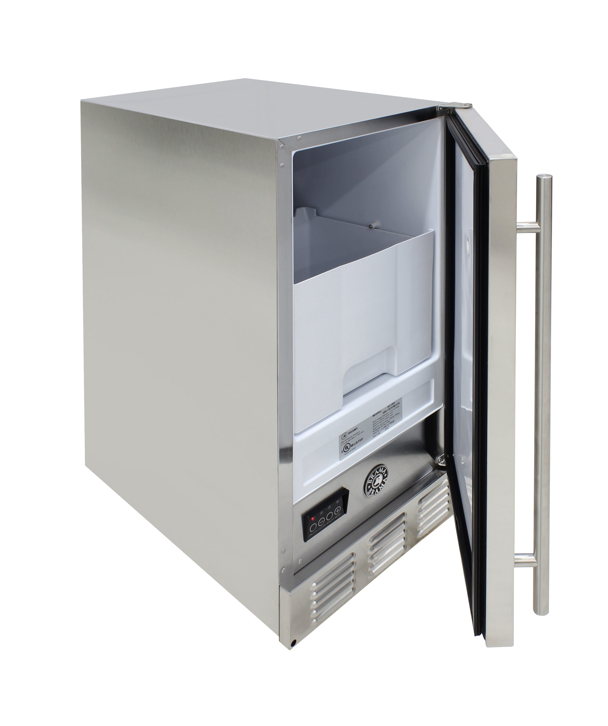 Fabricadora de Hielo de Cubitos Brama de 50 libras al día (Acero inoxidable) BR-15OUIM-SS