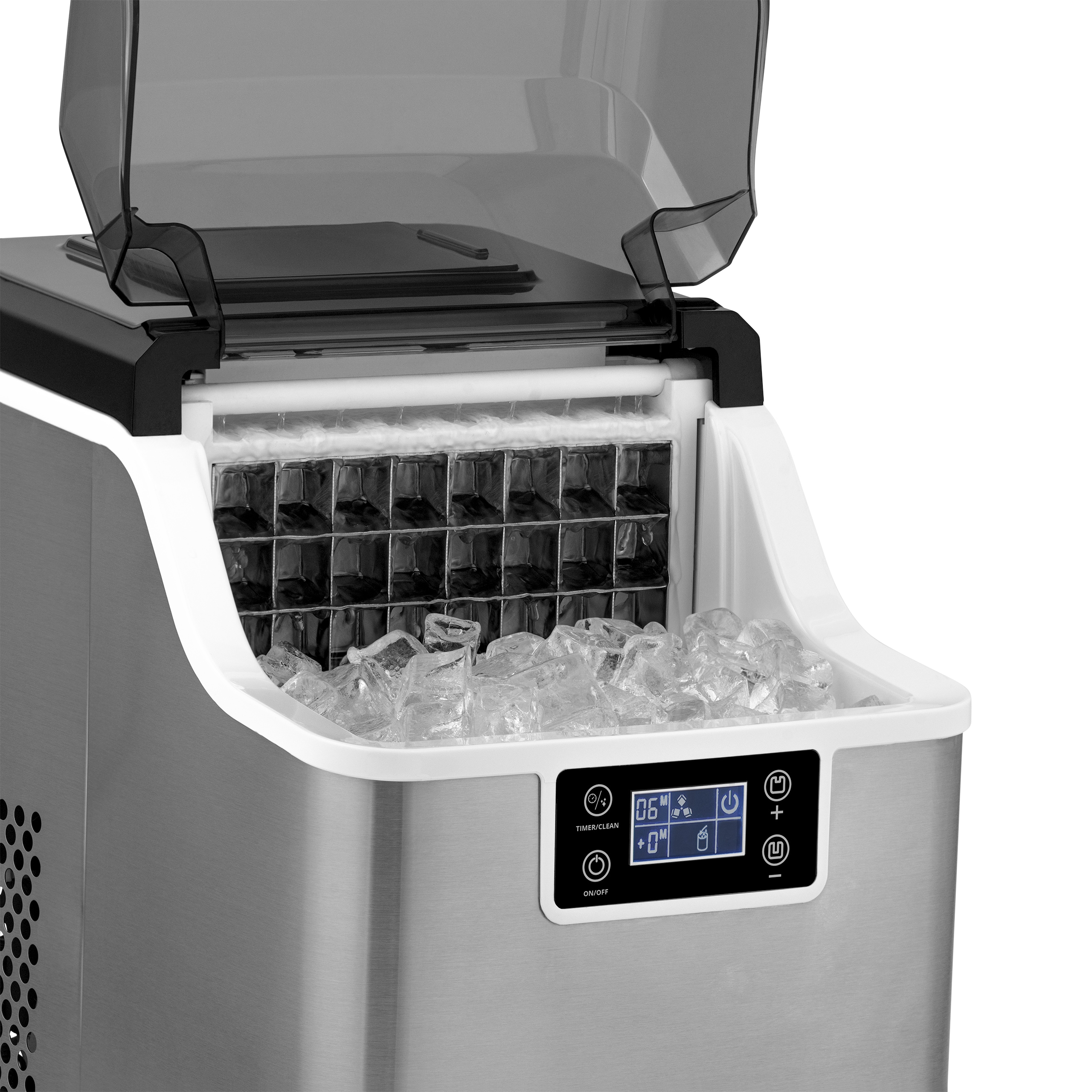Nueva máquina para hacer hielo de 45 libras por día de mostrador o portátil (acero inoxidable) NIM045SS00