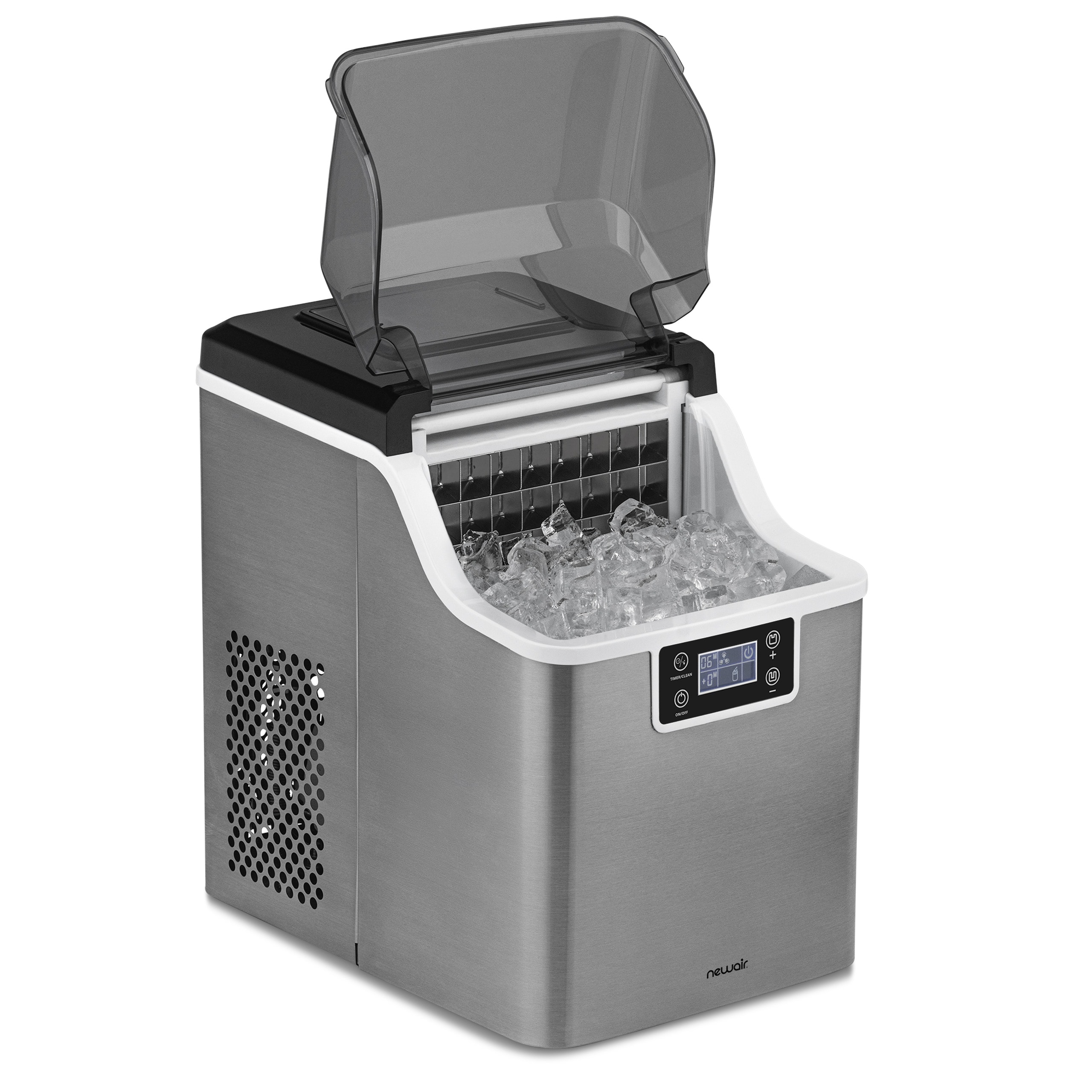 Nueva máquina para hacer hielo de 45 libras por día de mostrador o portátil (acero inoxidable) NIM045SS00