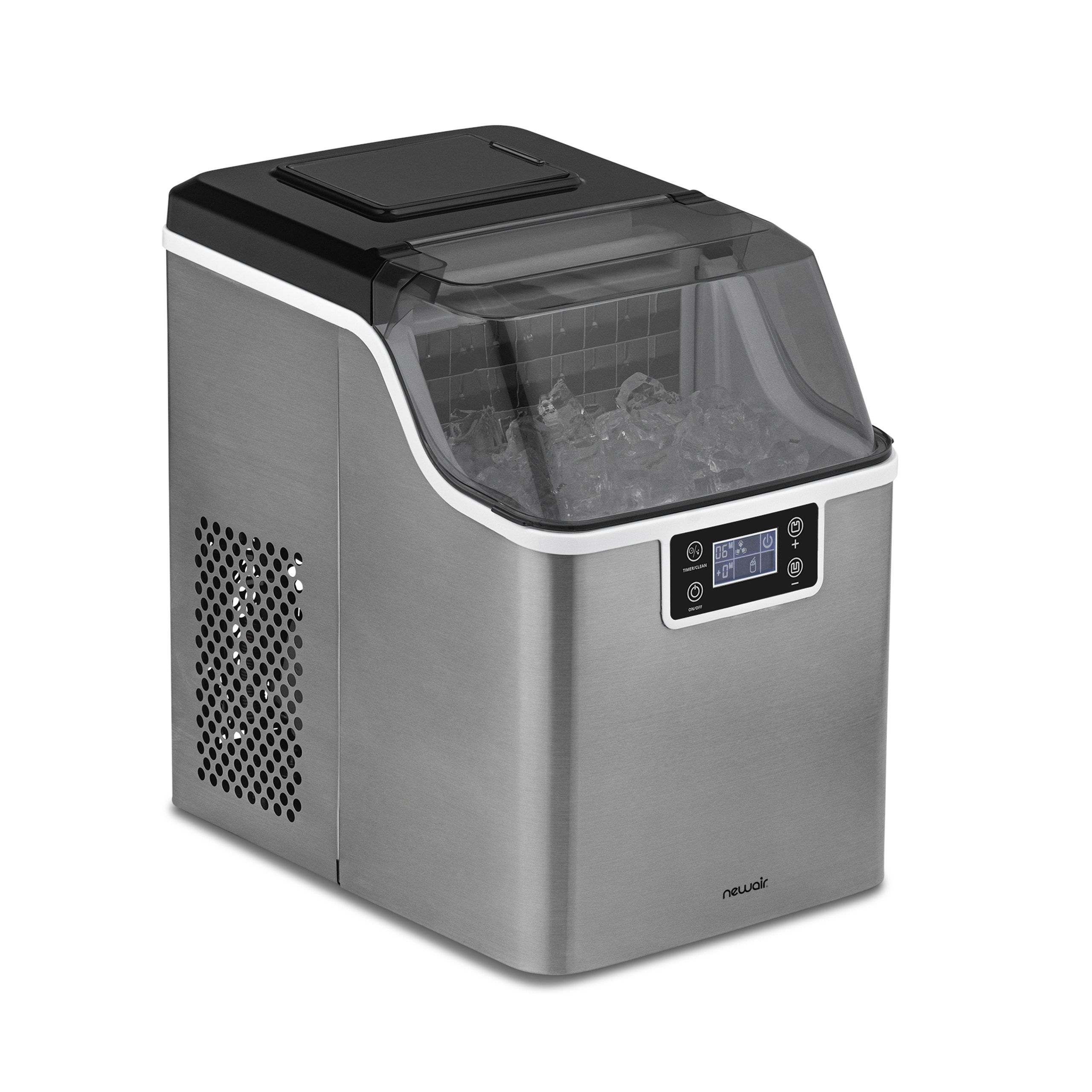 Nueva máquina para hacer hielo de 45 libras por día de mostrador o portátil (acero inoxidable) NIM045SS00