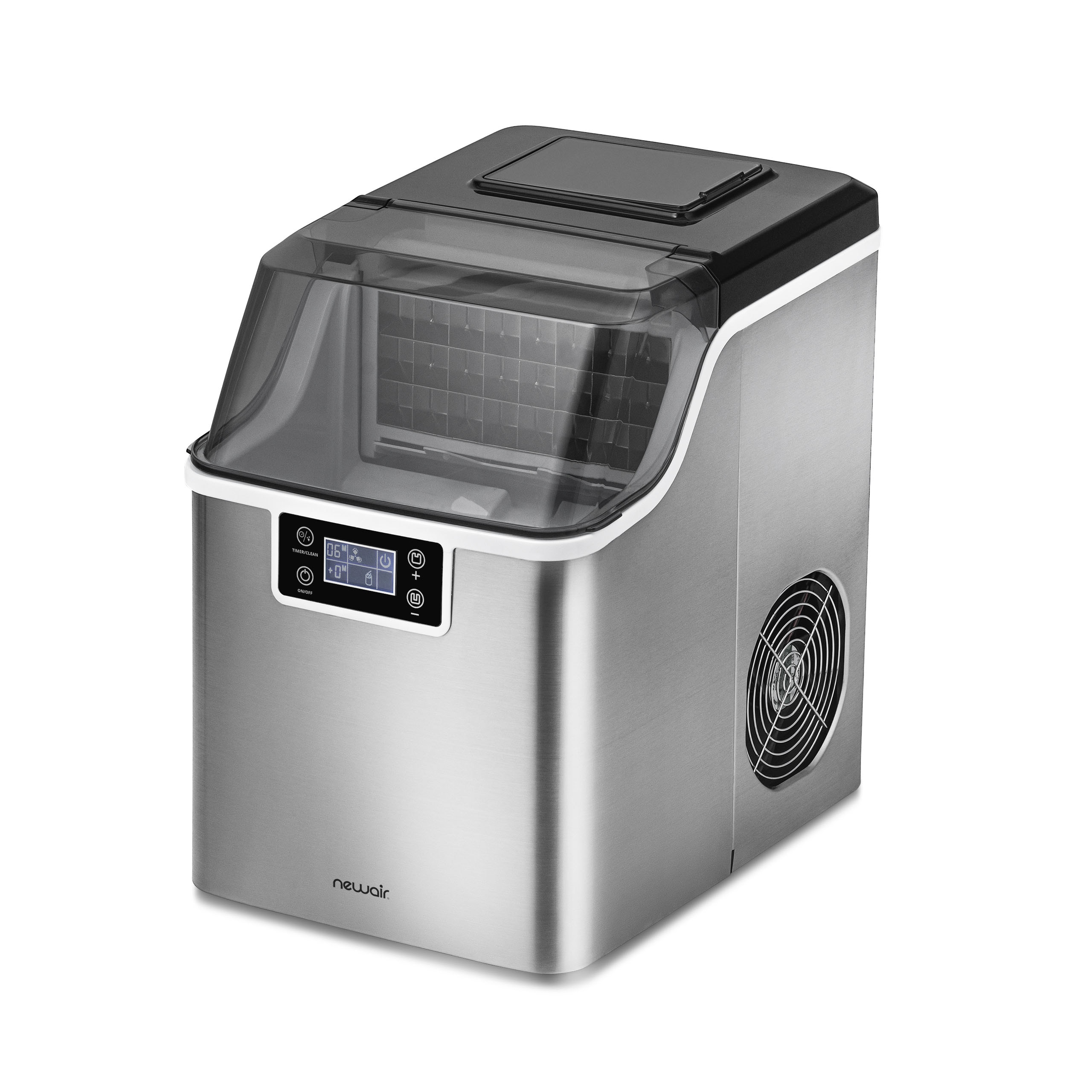 Nueva máquina para hacer hielo de 45 libras por día de mostrador o portátil (acero inoxidable) NIM045SS00