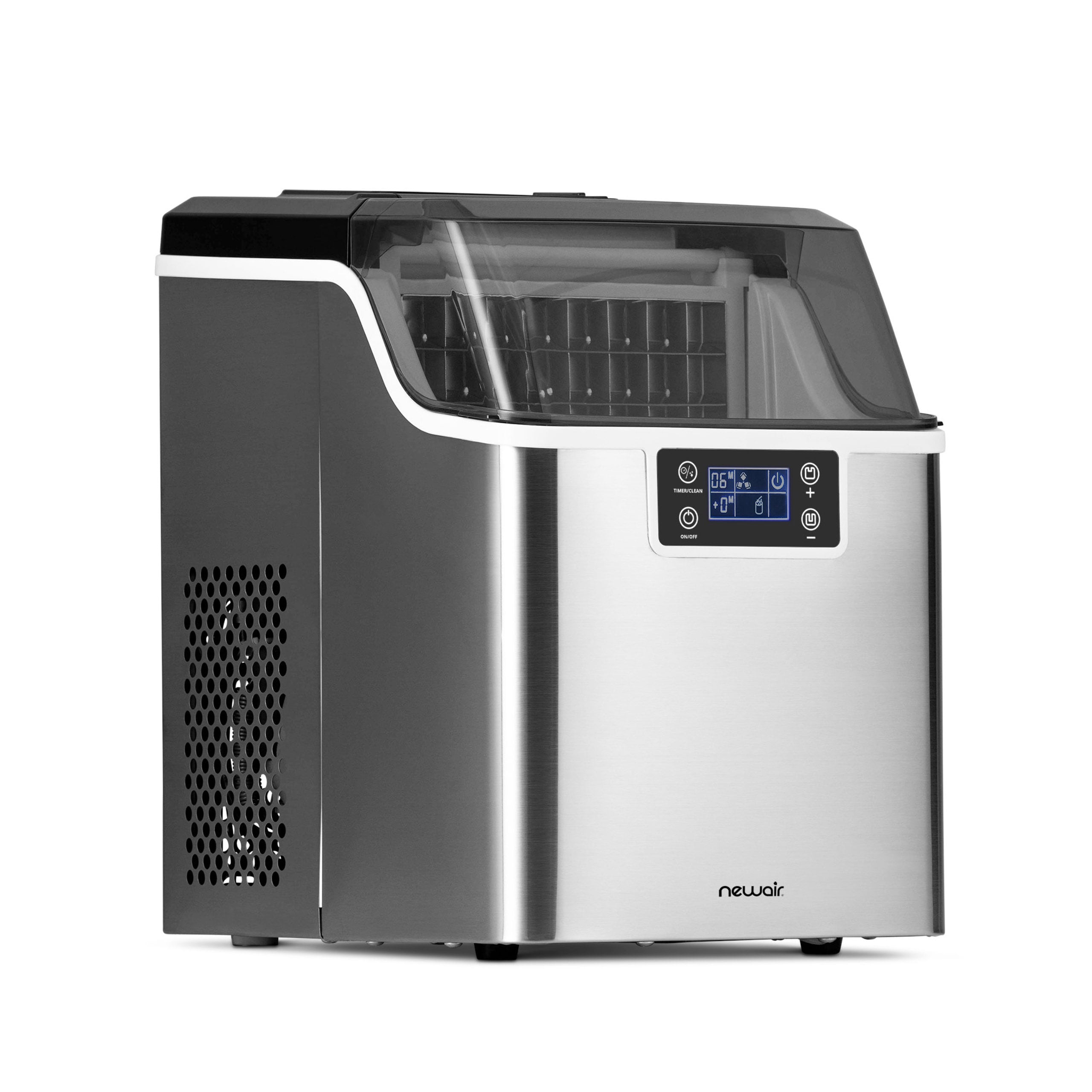 Nueva máquina para hacer hielo de 45 libras por día de mostrador o portátil (acero inoxidable) NIM045SS00