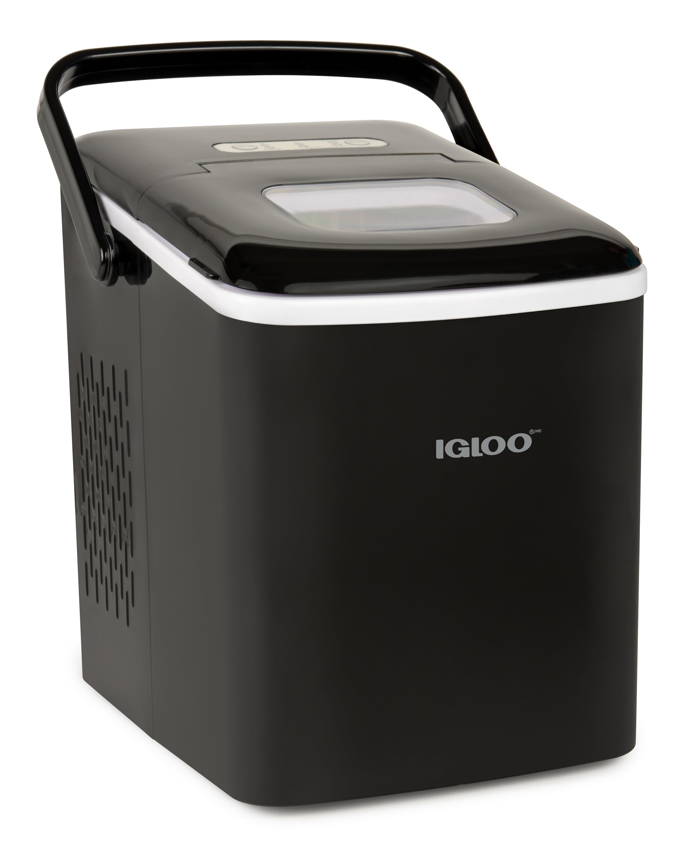 Fabricador de hielo de cubitos de 26 lb por día de Igloo (Negro)