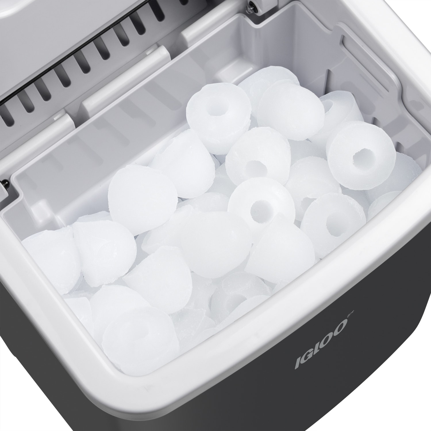 Fabricador de hielo de cubitos de 26 lb por día de Igloo (Negro)
