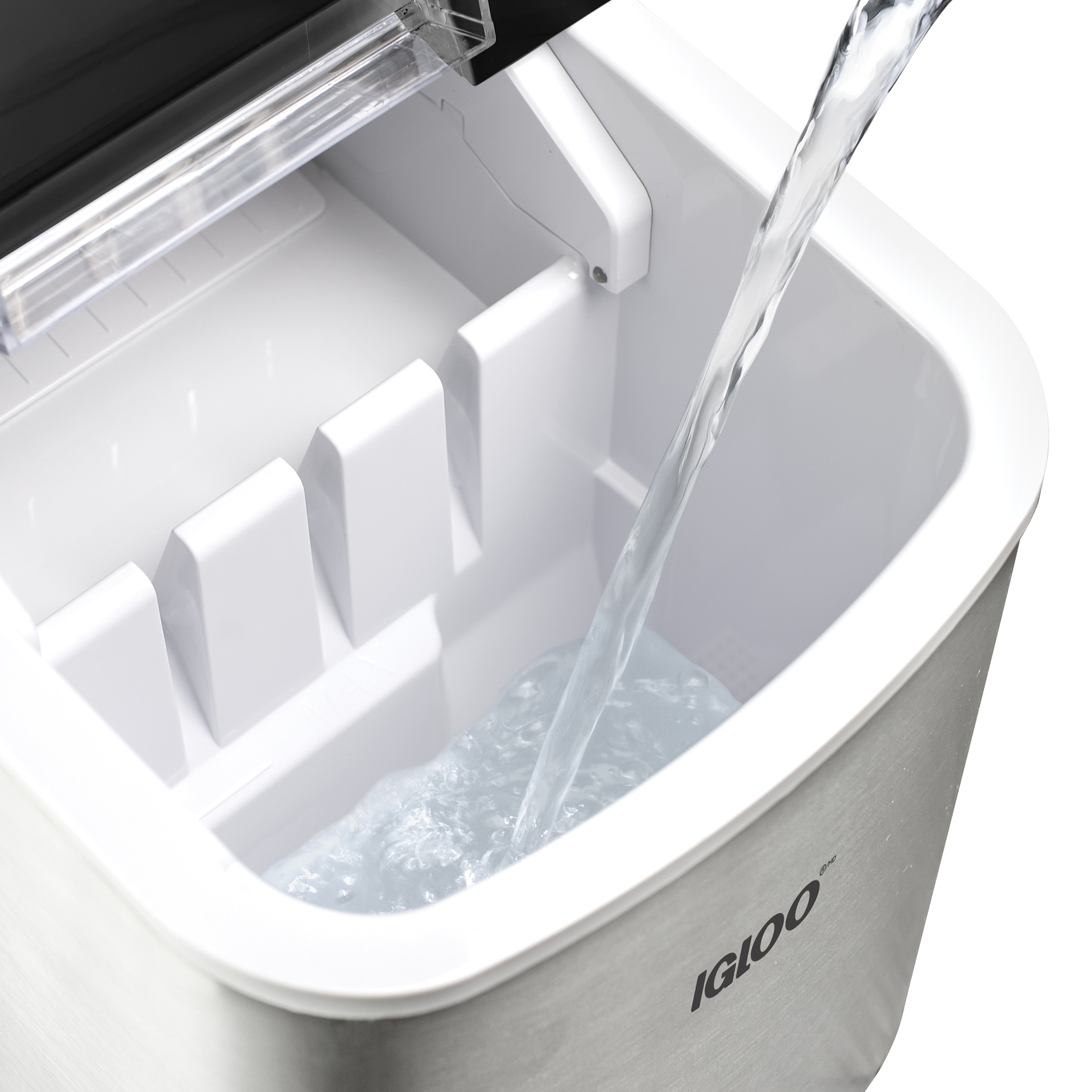 Máquina para hacer hielo en cubitos de acero inoxidable que produce 26 libras de hielo al día