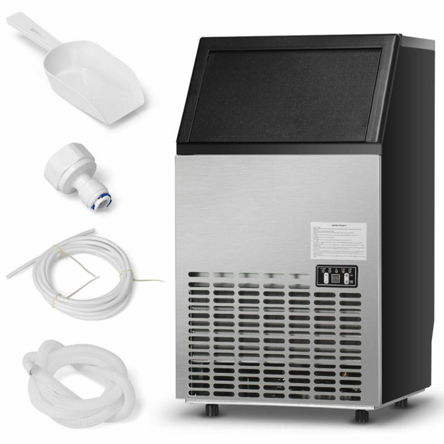 Máquina para hacer hielo tipo bala de 110 libras al día, de pie libre (acero inoxidable) MA-N25981B