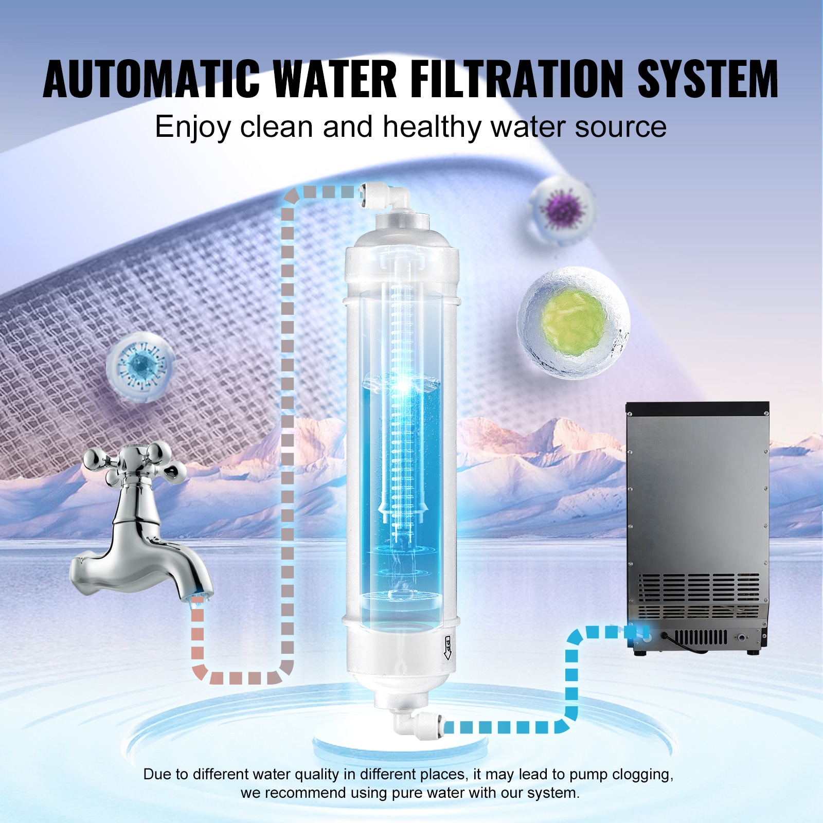 Fabricador de hielo autónomo de hielo en cubitos de 70 libras por día con capacidad de almacenamiento de 12 libras (Negro) TKJ-AT25F110VGJNVV1