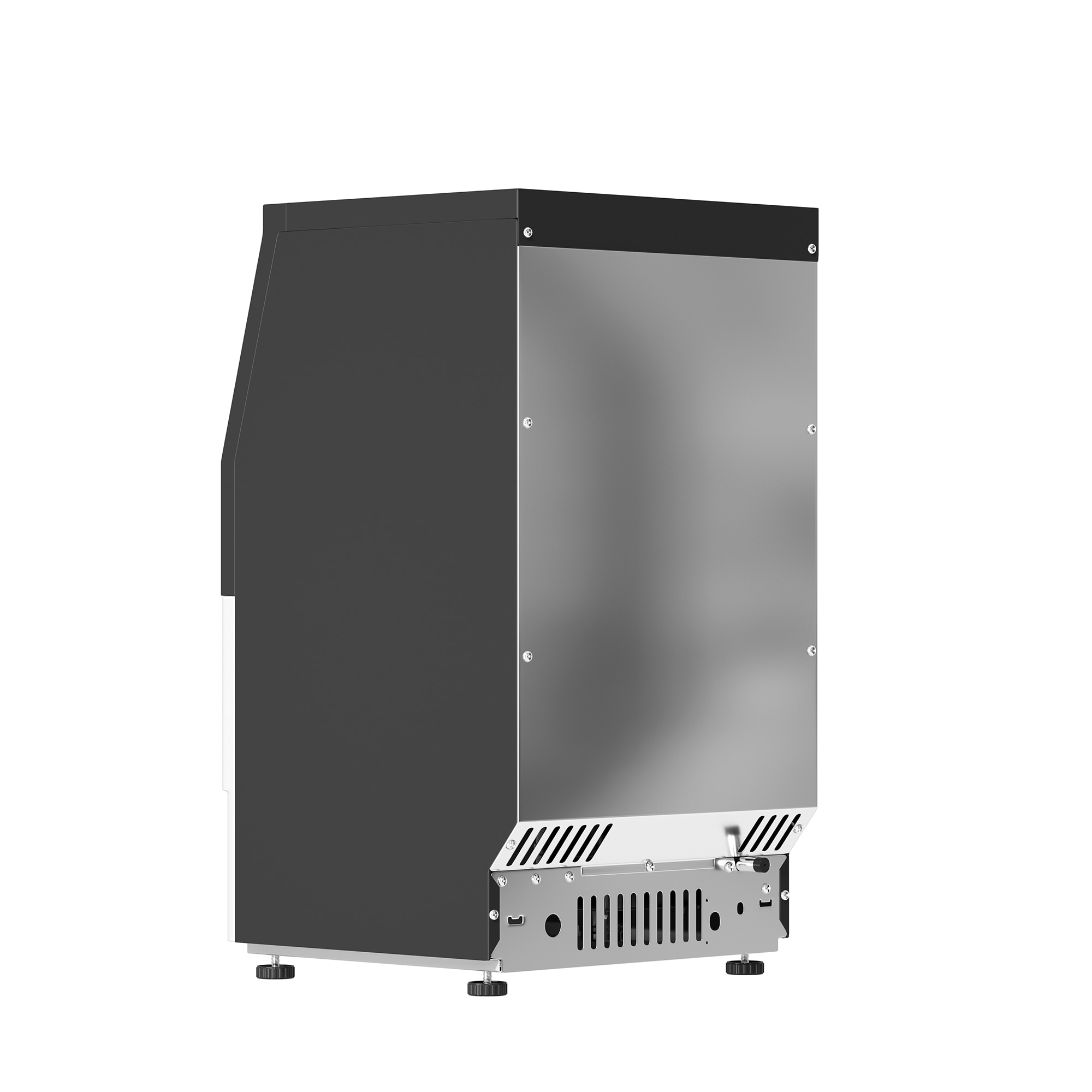 Máquina para hacer hielo en cubos con puerta abatible Sumyeg de pie, 66 libras de hielo al día, para instalar de pie o empotrada (plateado) MRS-ES199474AAN.