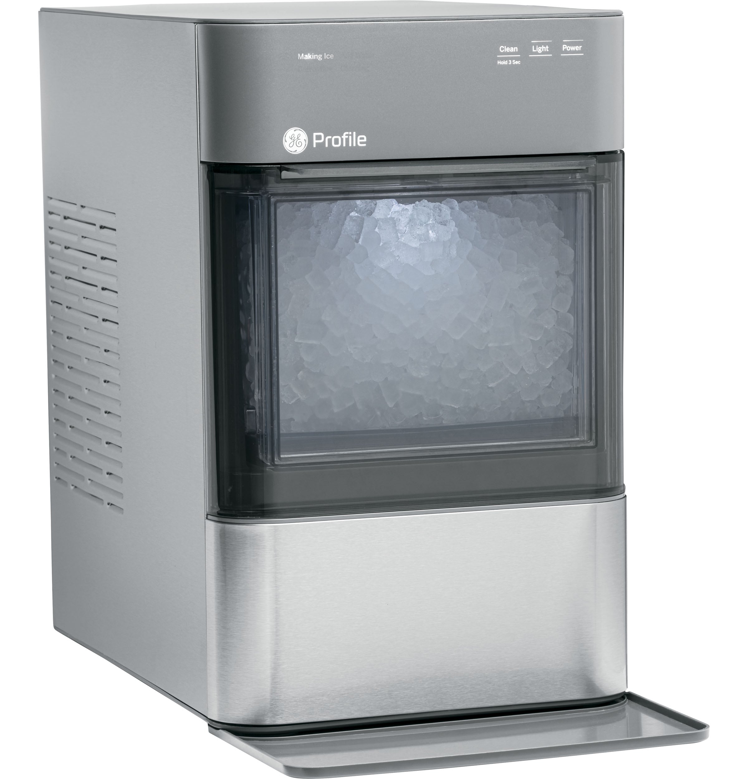 Fabricador de hielo de cubitos de hielo GE Profile Opal de 38 libras por día (acero inoxidable)