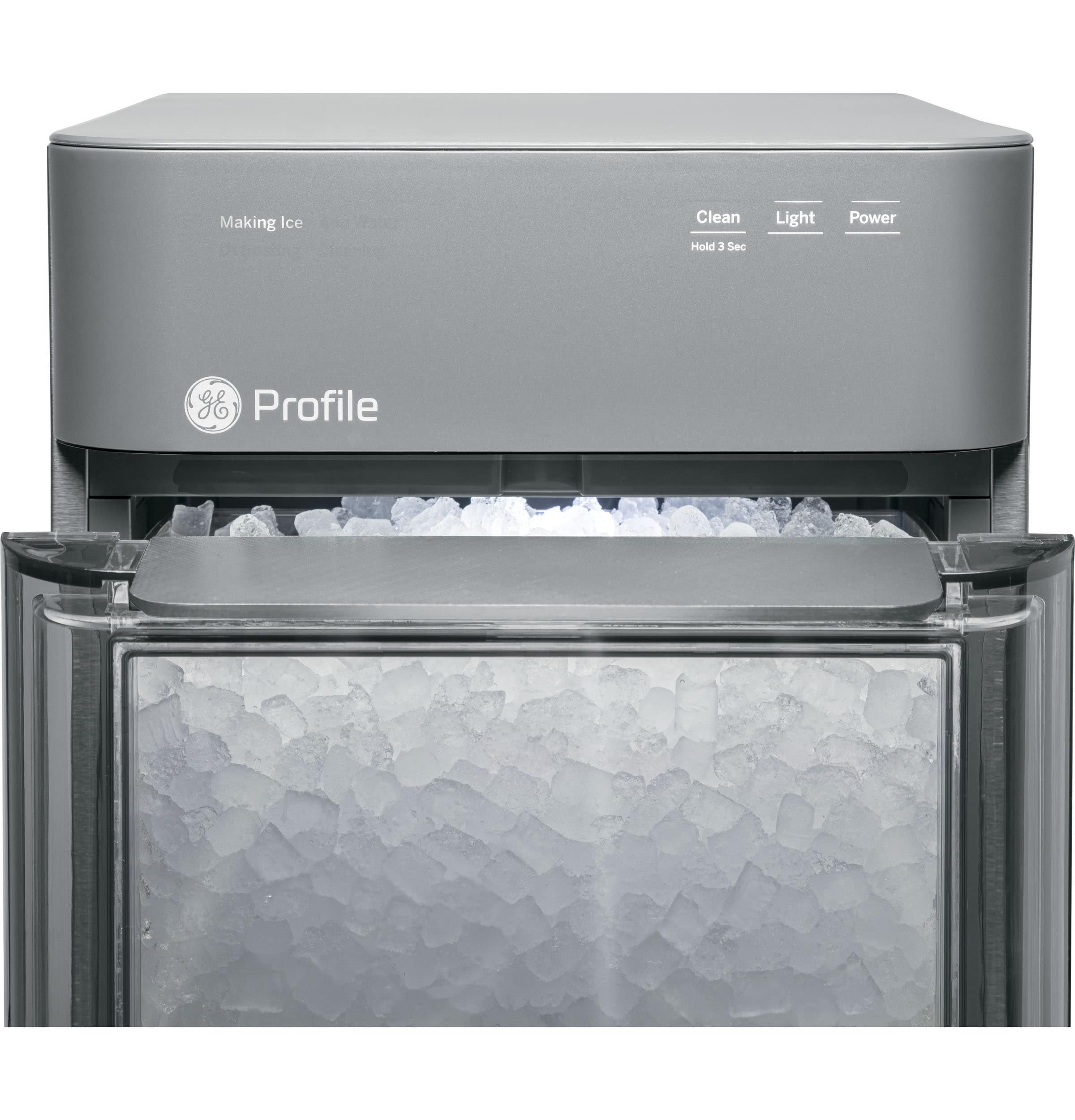 Fabricador de hielo de cubitos de hielo GE Profile Opal de 38 libras por día (acero inoxidable)