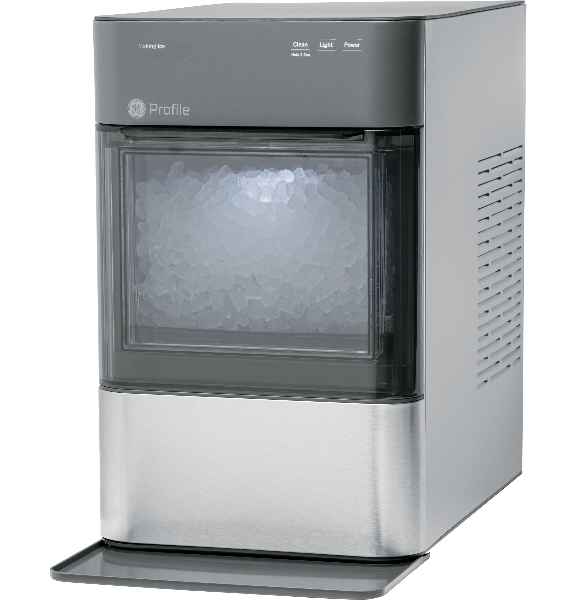Fabricador de hielo de cubitos de hielo GE Profile Opal de 38 libras por día (acero inoxidable)