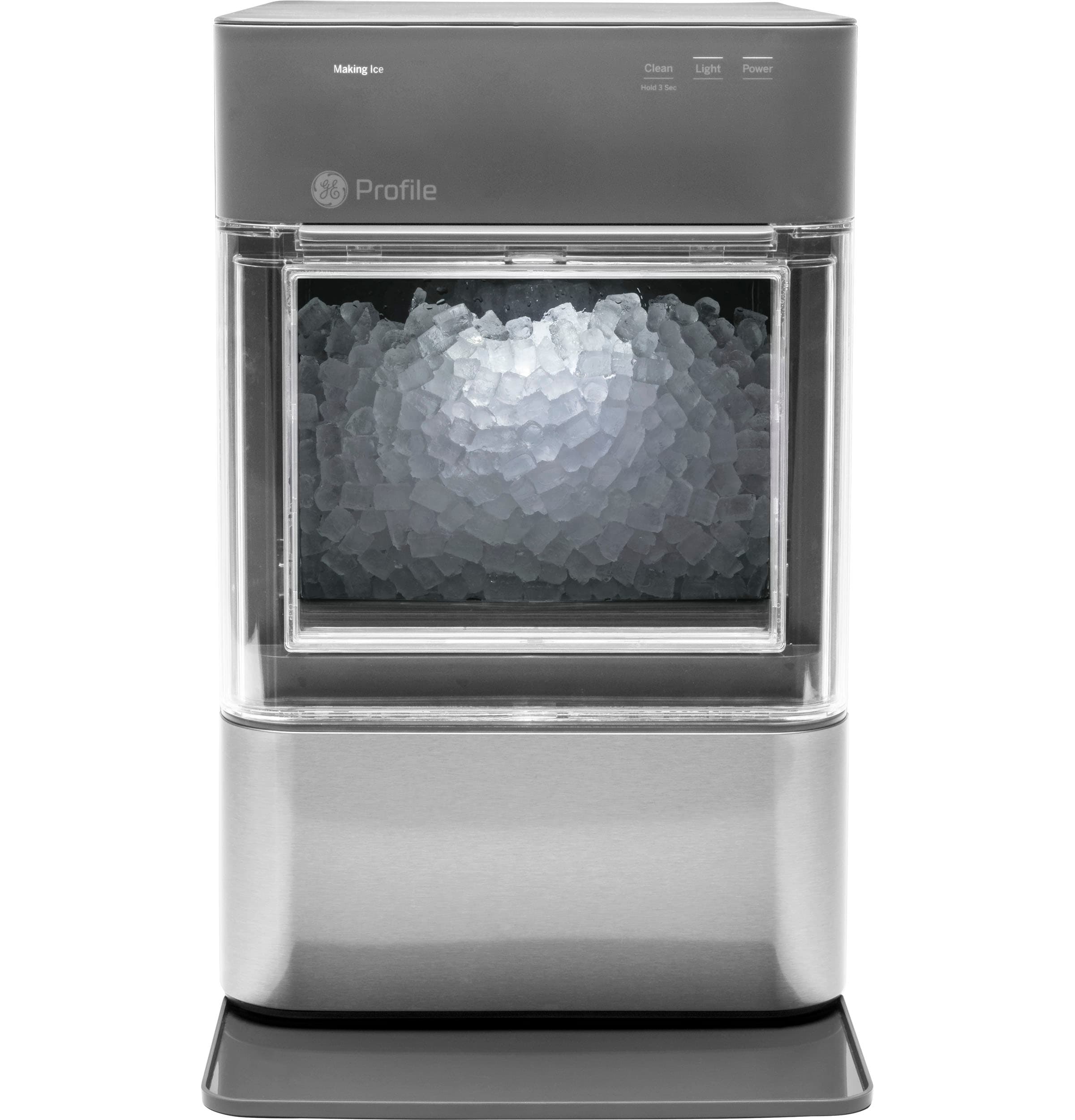 Fabricador de hielo de cubitos de hielo GE Profile Opal de 38 libras por día (acero inoxidable)