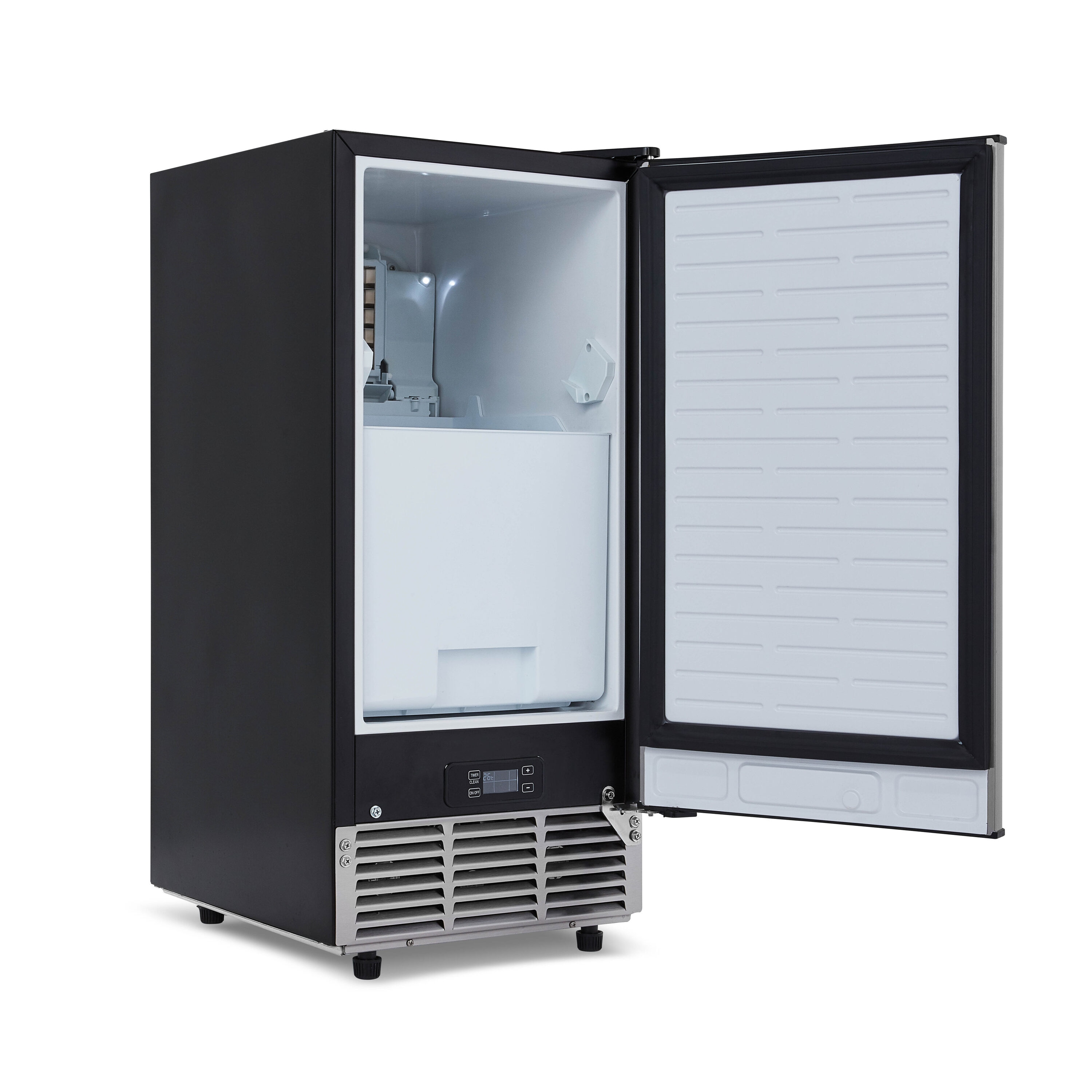 Fabricador de hielo de artesanía independiente o empotrable de acero inoxidable que produce 80 libras de hielo al día NCI080SS00 de NewAir