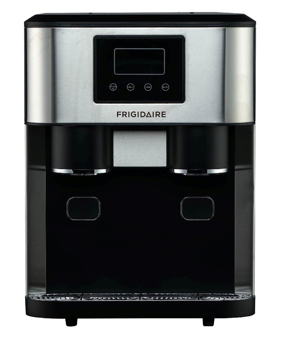 Máquina de hacer hielo portátil para hacer cubos de hielo de 33 libras al día, de color negro (EFIC245-SS)