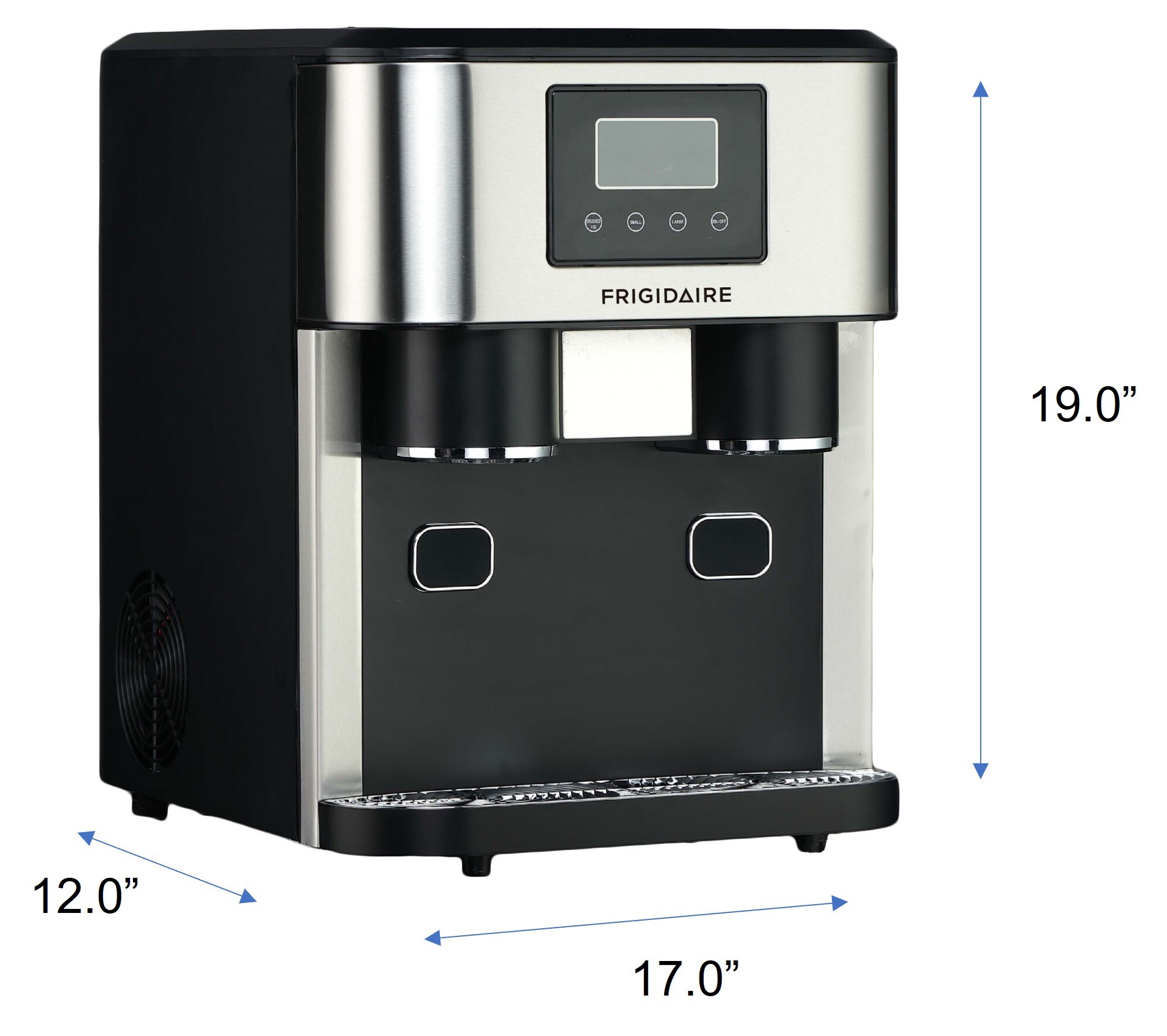 Máquina de hacer hielo portátil para hacer cubos de hielo de 33 libras al día, de color negro (EFIC245-SS)