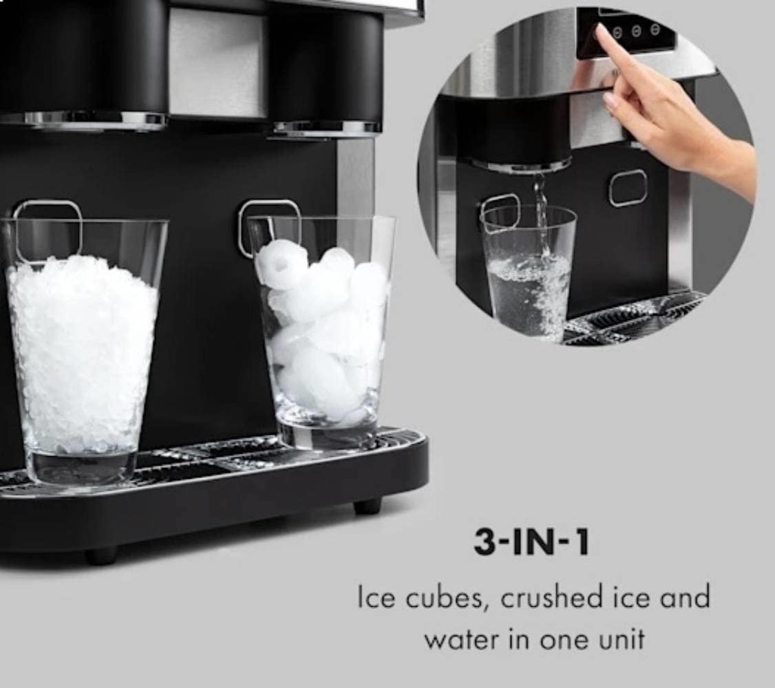 Máquina de hacer hielo portátil para hacer cubos de hielo de 33 libras al día, de color negro (EFIC245-SS)