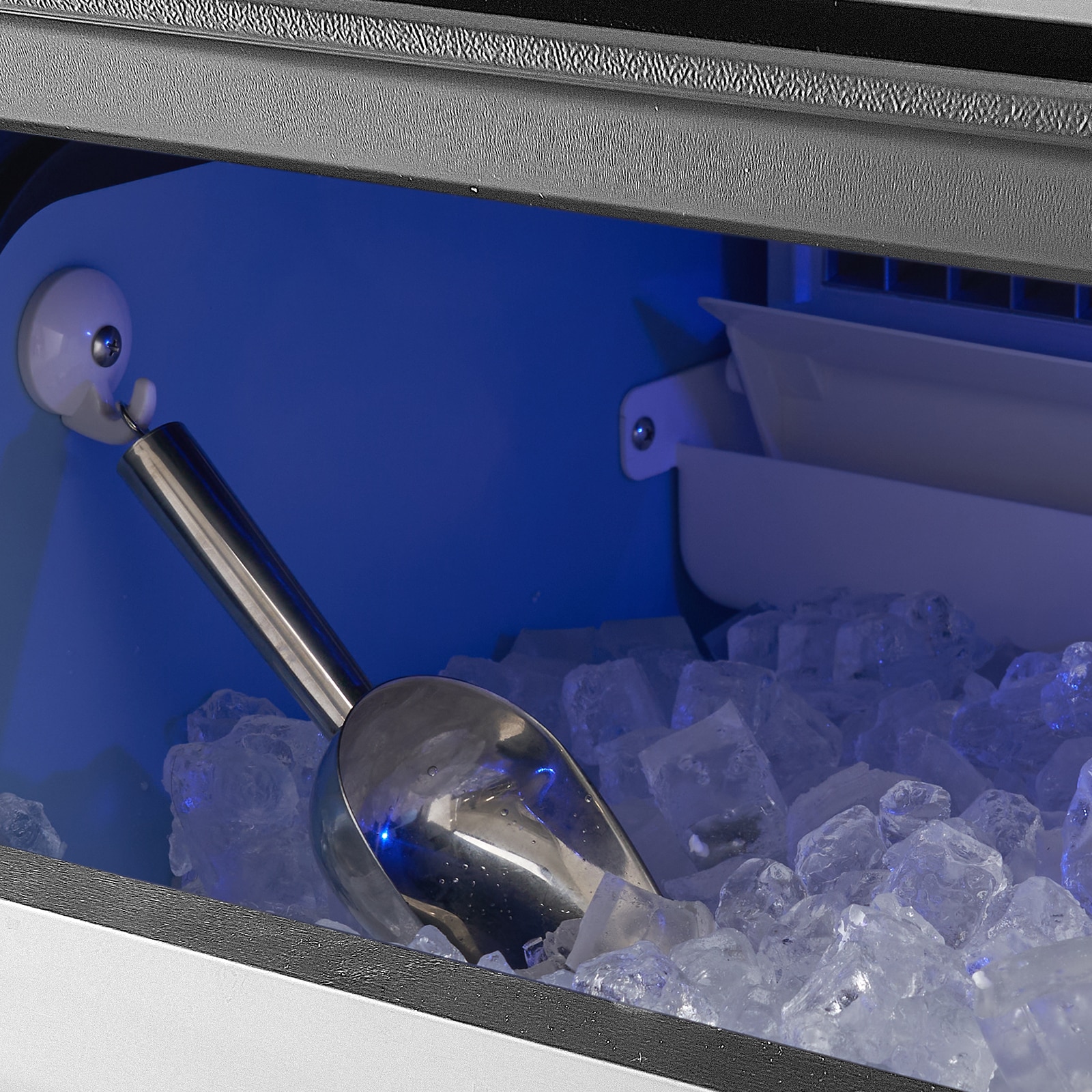 Fabricador de Hielo Autónomo de Cubitos de Acero Inoxidable + PP de 66 LBS de Almacenamiento, Produce 160 lbs de Hielo al Día