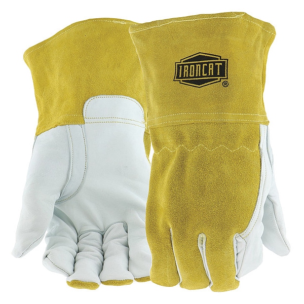 Guantes para soldadura Ironcat MIG, palma de piel de cabra, L, paquete de 12 - 6143/L