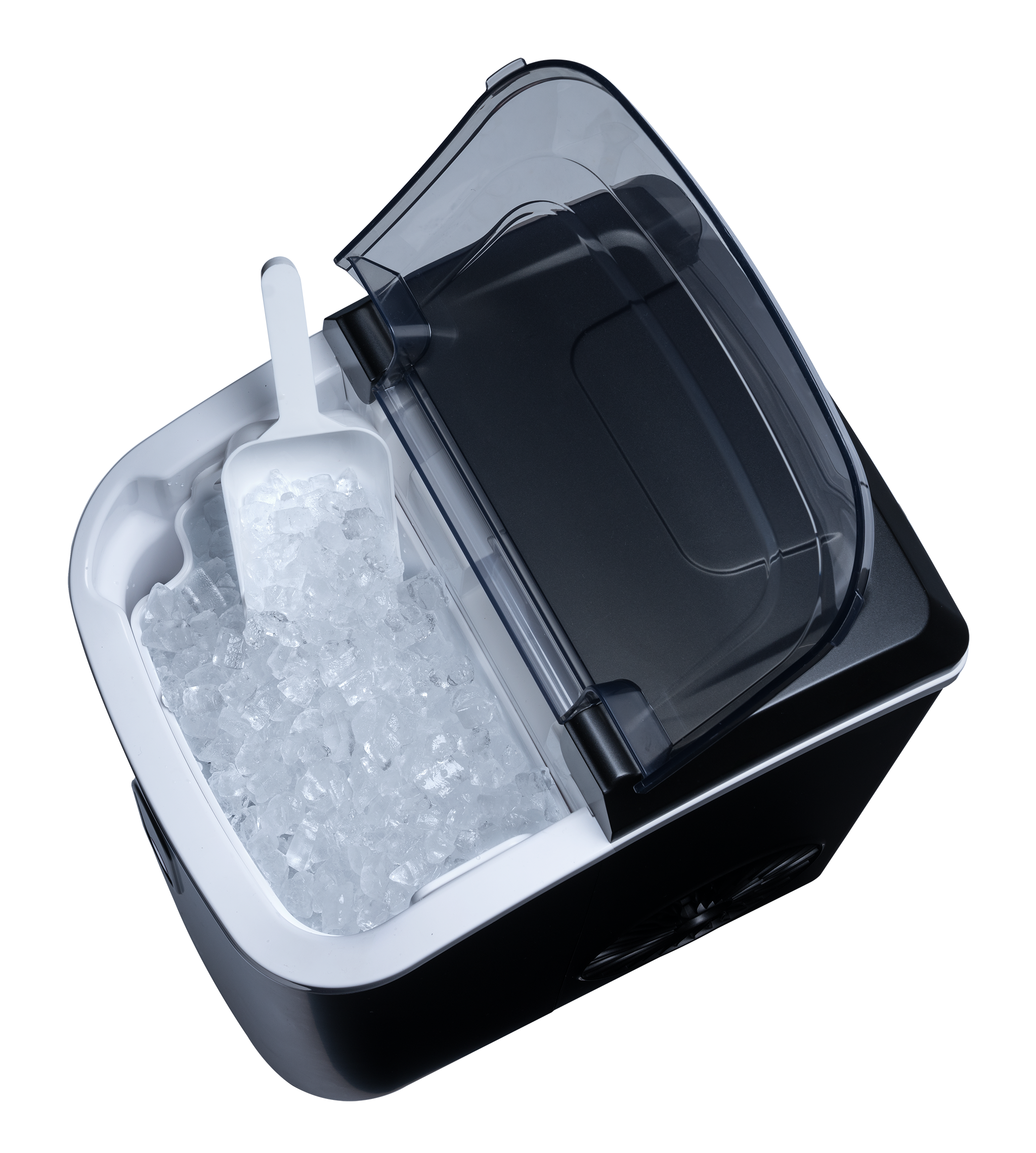 Fabricador de hielo en forma de pepita o guijarro para encimera o portátil que produce 26 libras de hielo al día (Negro) NIM026MBN0