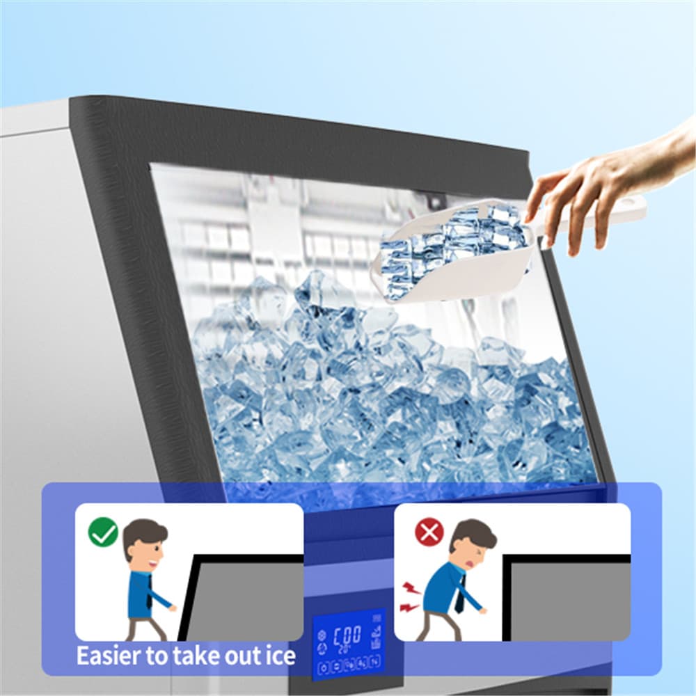 Máquina de hielo independiente que produce cubos de hielo de 150 libras por día (plata) de Jeremy Cass