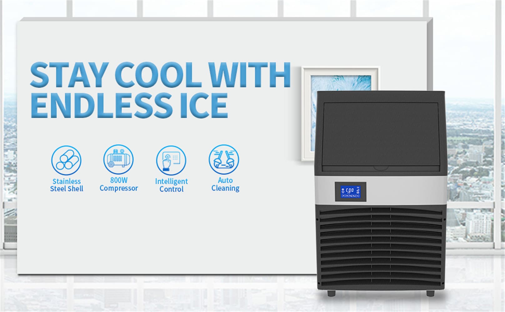 Máquina de hielo independiente que produce cubos de hielo de 150 libras por día (plata) de Jeremy Cass