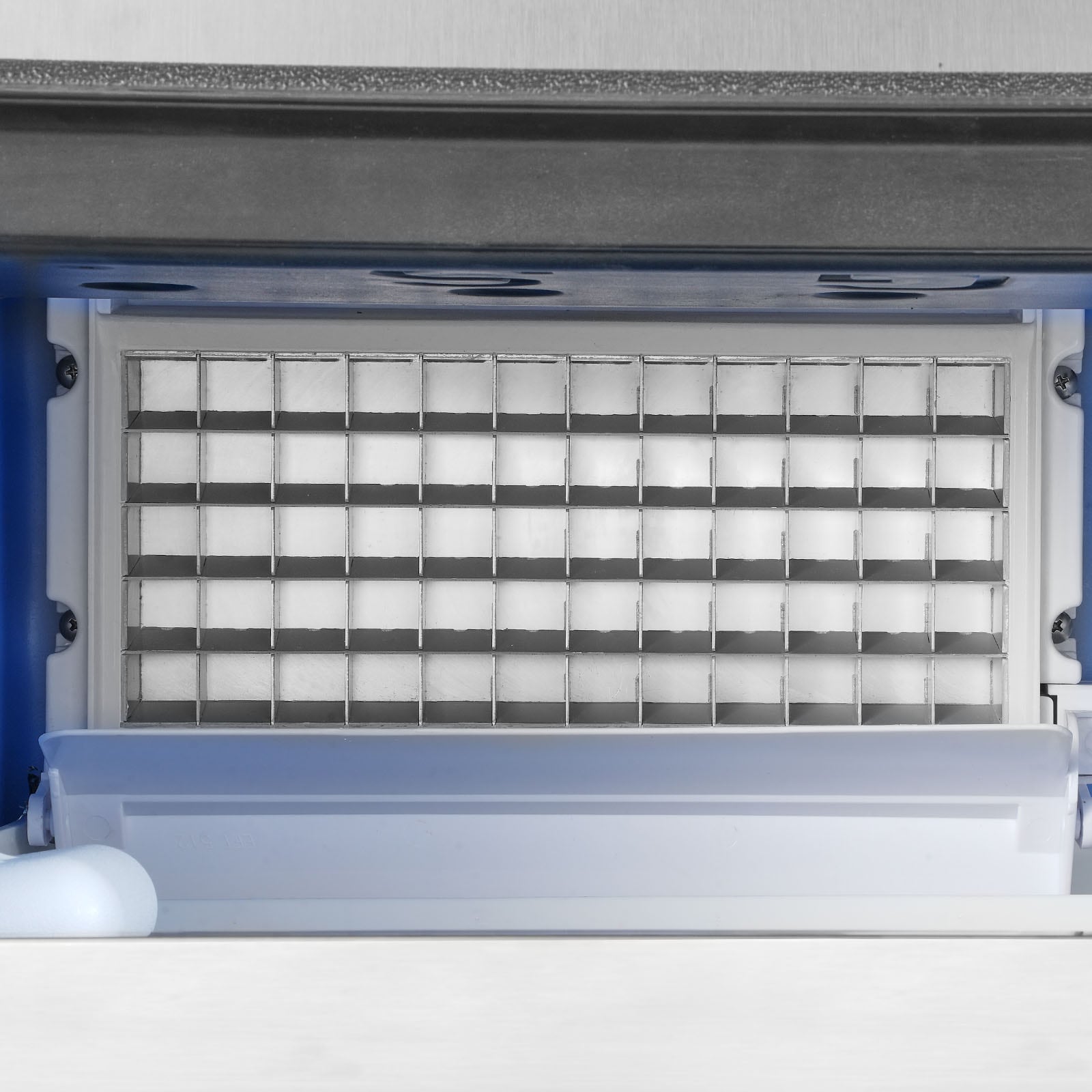 Hacedor de hielo para almacenamiento de 33 libras - 100 libras de hielo al día - Hacedor de hielo de cubitos independiente (acero inoxidable 430 de 0.6 mm)