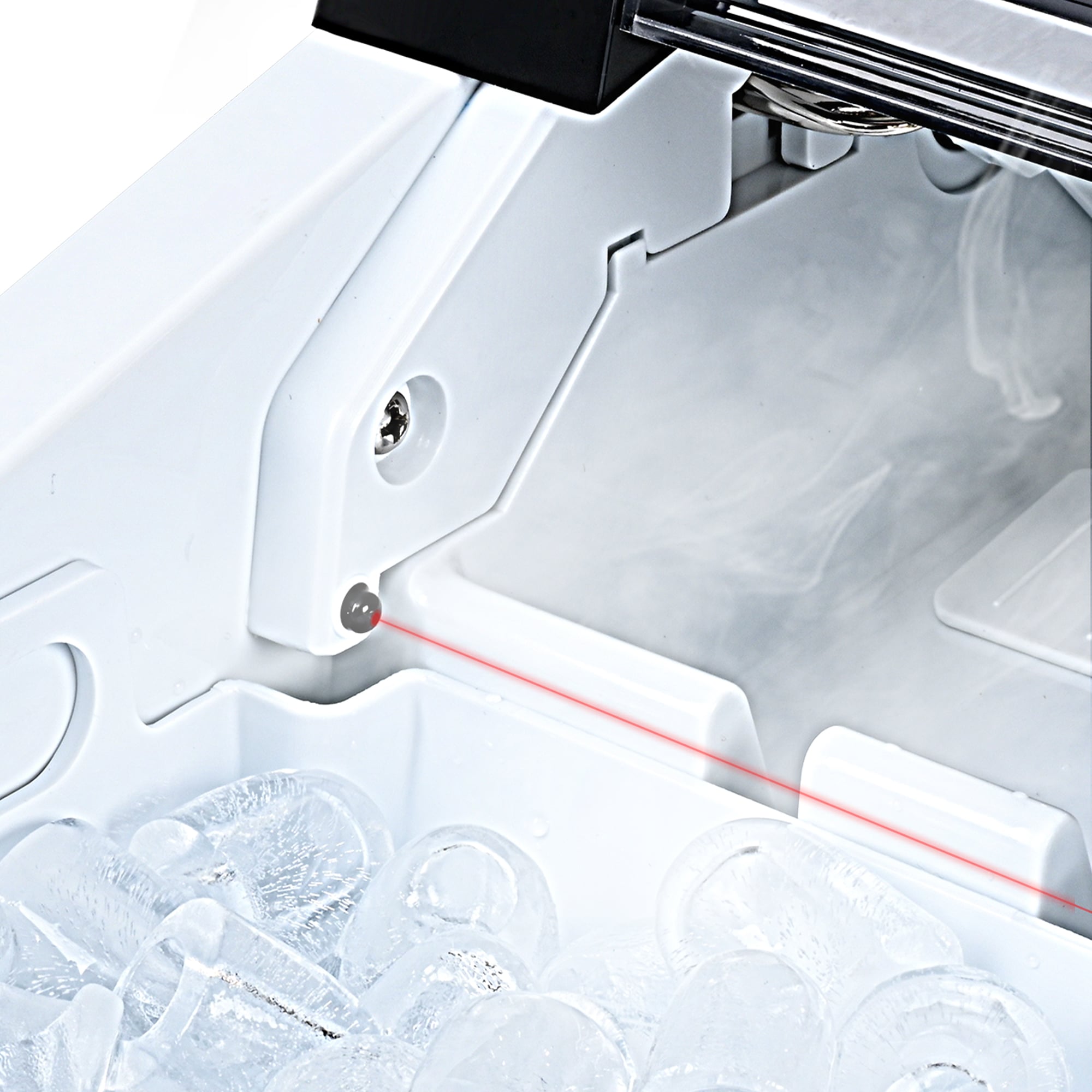 Fabricadora de hielo portátil o de encimera de balas plateada que produce 26 libras de hielo al día (IM-01D)