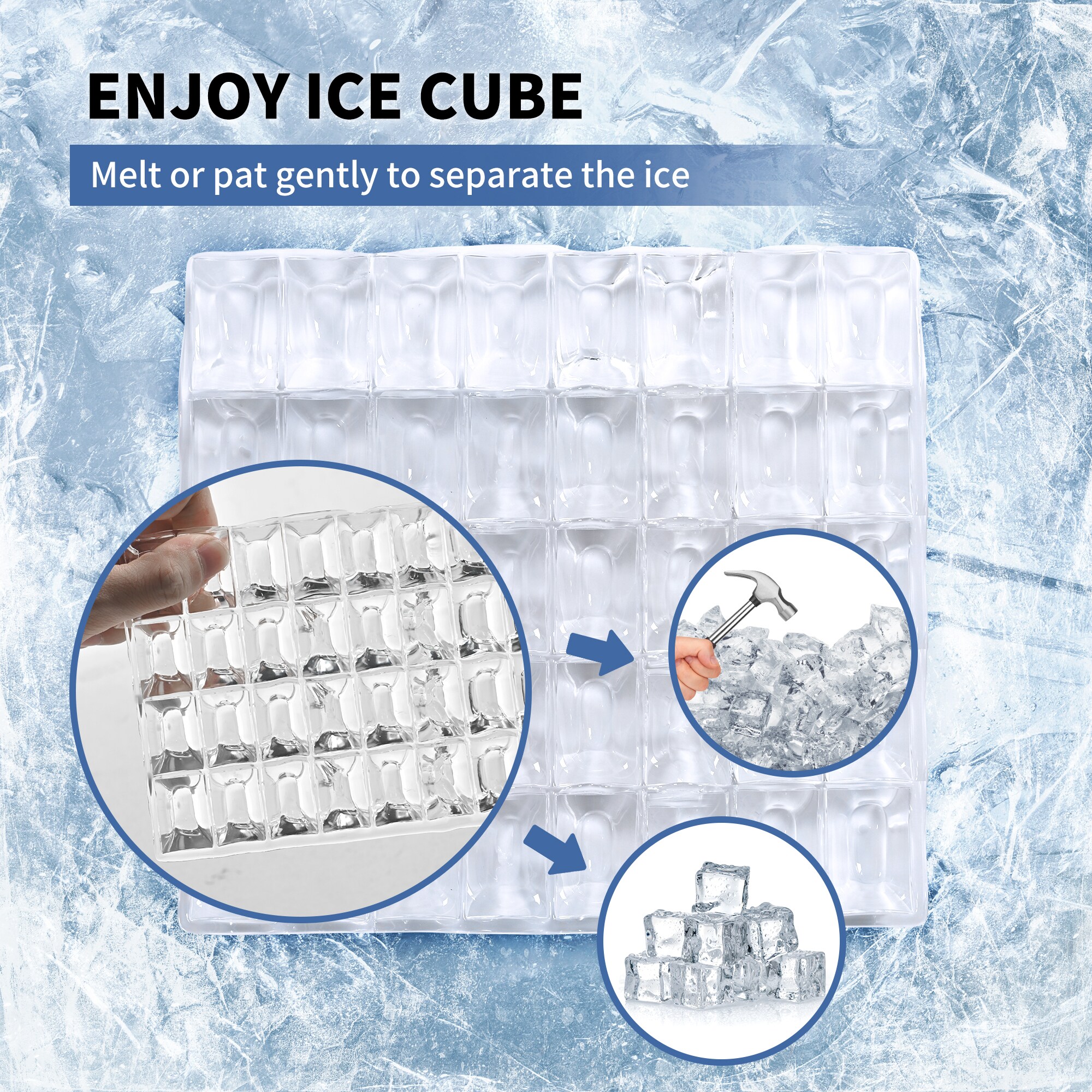 Hacedor de hielo portátil de 30 libras por día para mostrador o portátil (Negro) IM-F