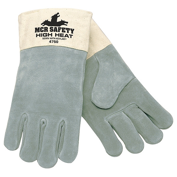 Guantes de soldadura Mcr Safety, Palma de cuero de vaca, XL, Par - 4750