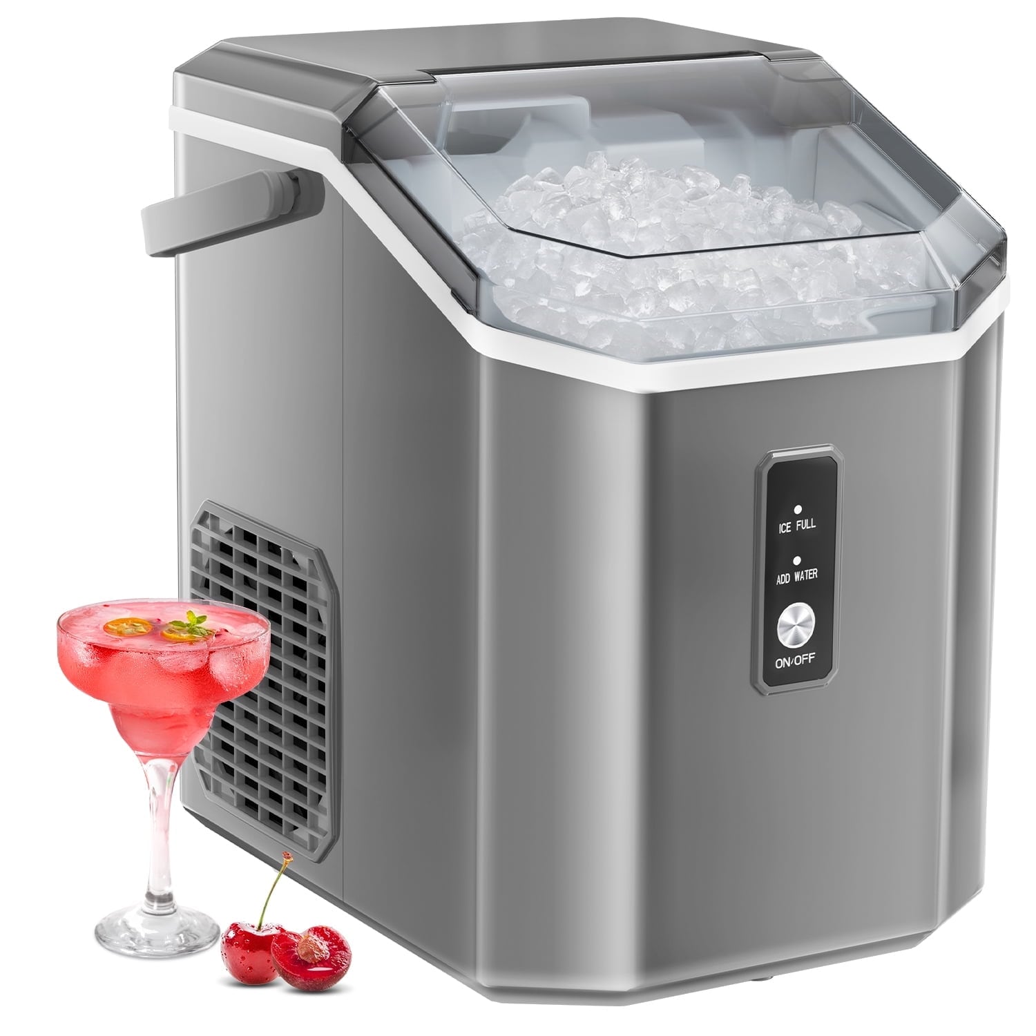 Fabricador de hielo de Nubecitas/Piedritas para Hielo de 33 libras por día de COWSAR (Gris) - Para Encimera o Portátil Z580033