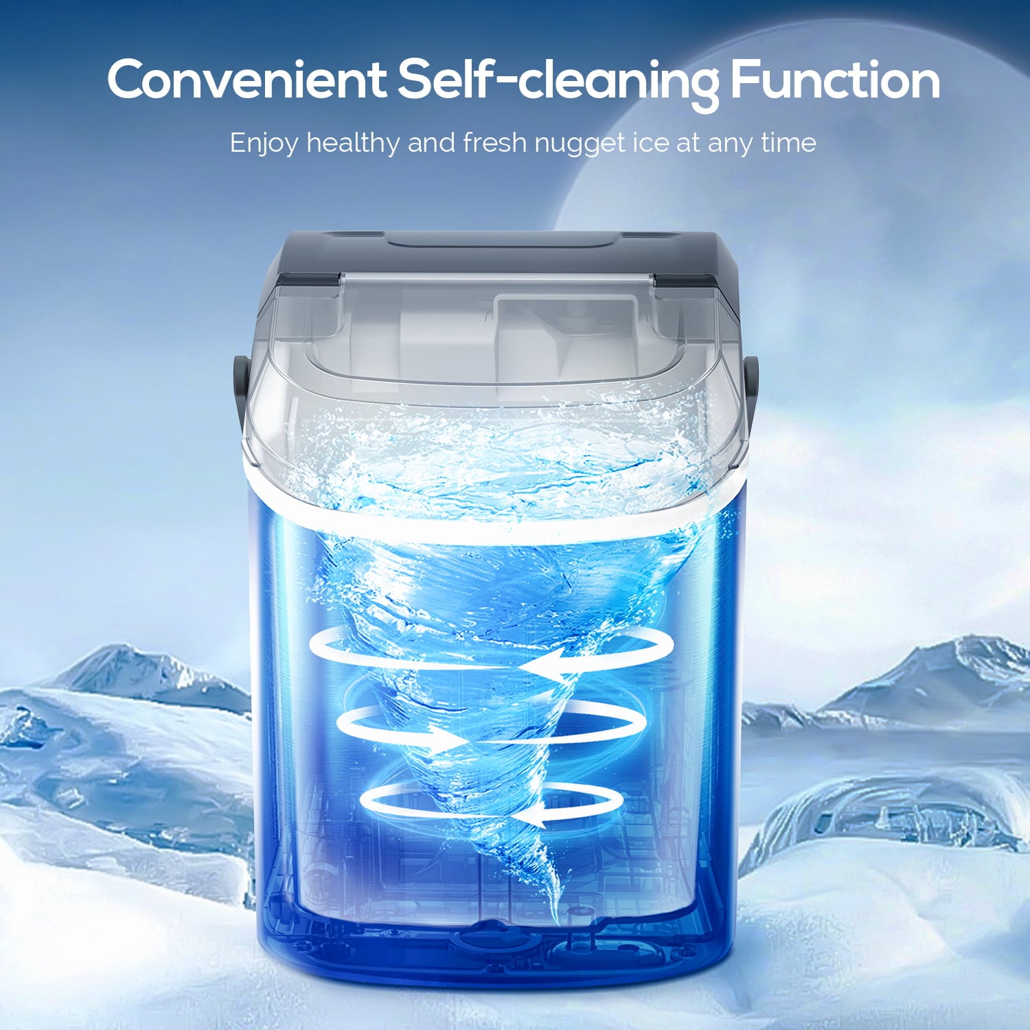 Máquina para hacer hielo en cubos o cangrejo portátil de acero inoxidable negro de 34 libras por día para encimera o portátil COWSAR (Negro) Z580012