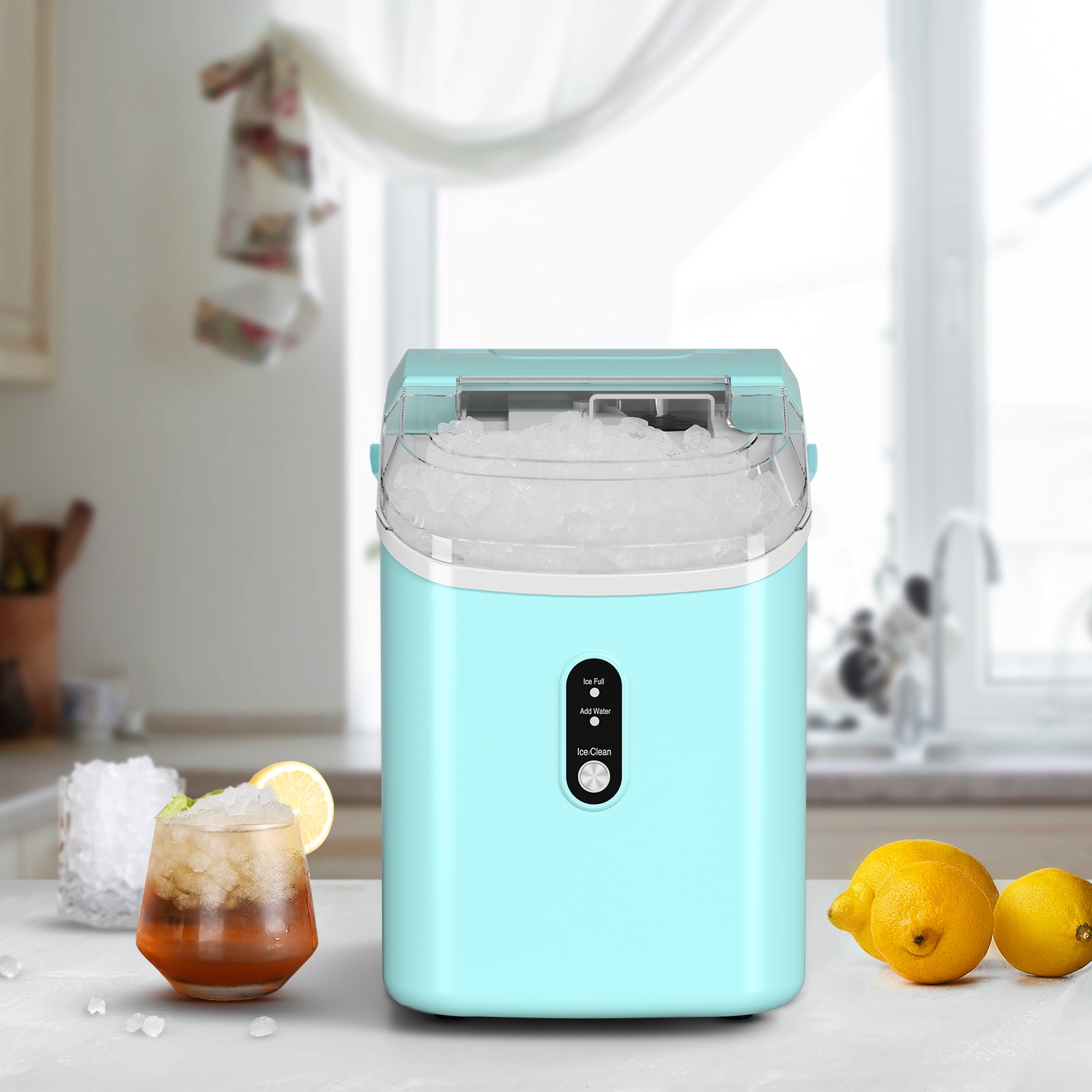 Fabricador de Hielo de Trocitos/Piedritas de 34 libras por día para Mesa o Portátil (Verde) Z580025