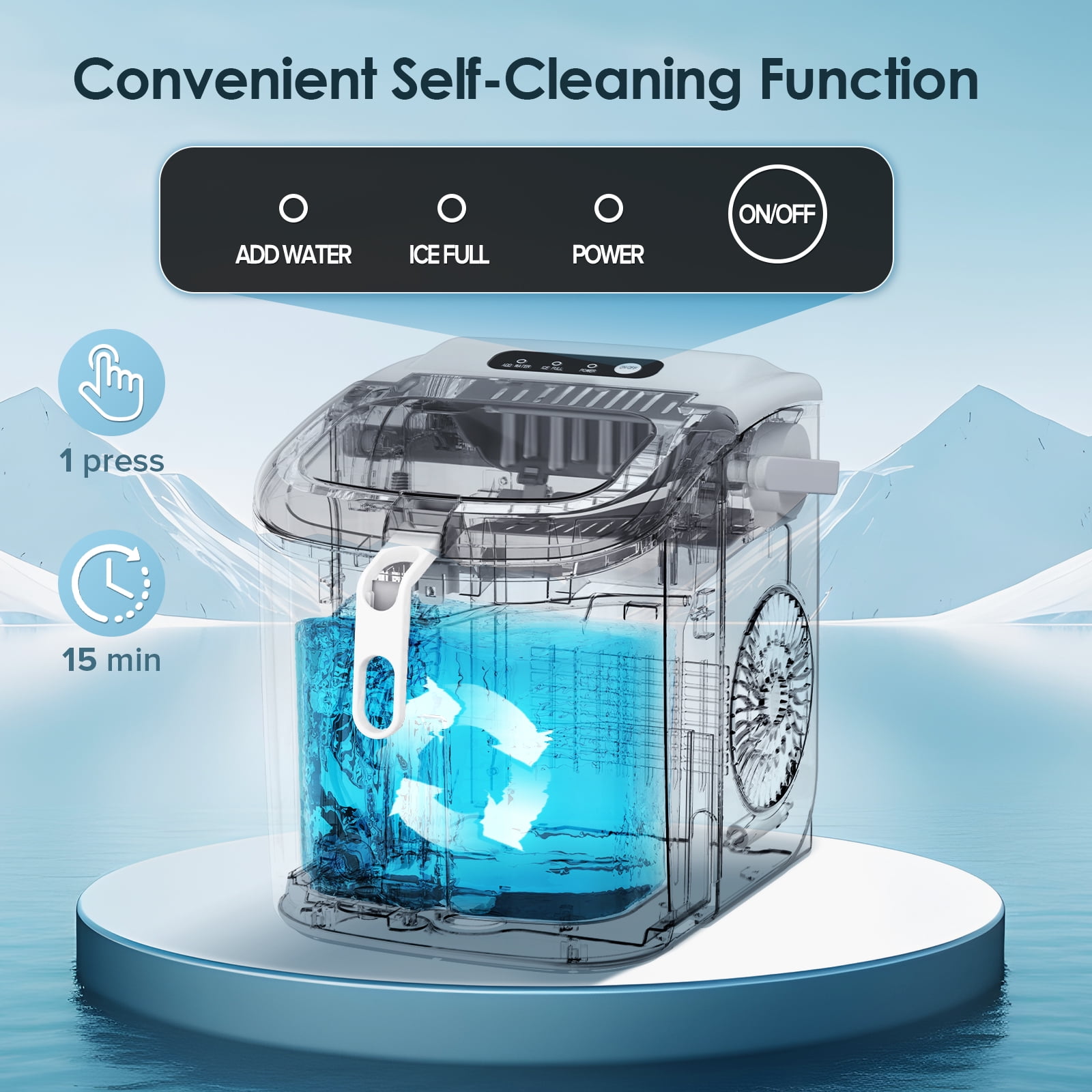Fabricador de hielo tipo bala para encimera o portátil que produce 26 libras de hielo al día (blanco) Z5822H-BLANCO