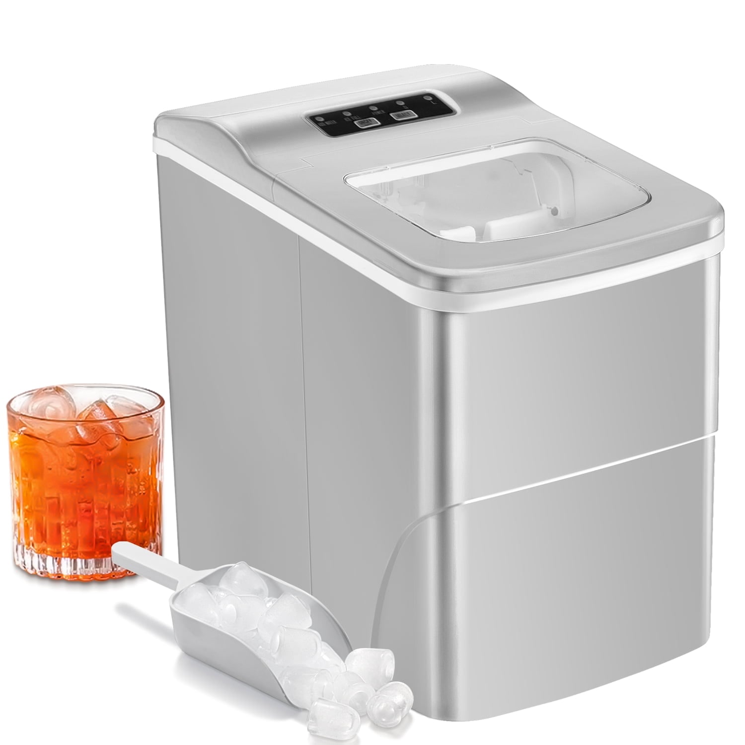 Fabricador de hielo portátil tipo bala de 26 libras al día para mesa (Gris) Z5879-GREY