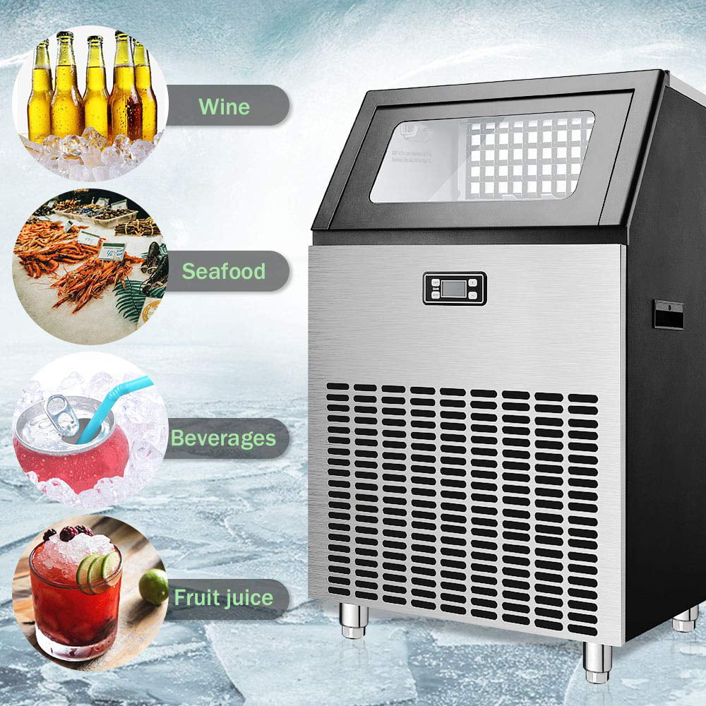 Fabricador de hielo de 48 lb de capacidad de almacenamiento de hielo y producción de 265 lb de hielo al día (Acero Inoxidable) Z5895