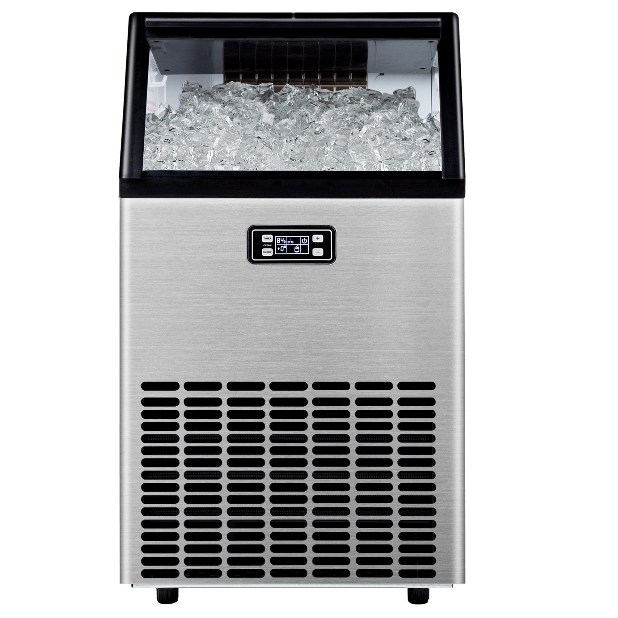 Máquina para hacer hielo en cubos de 100 libras al día de pie (color plateado) IM-02 VidaSIM