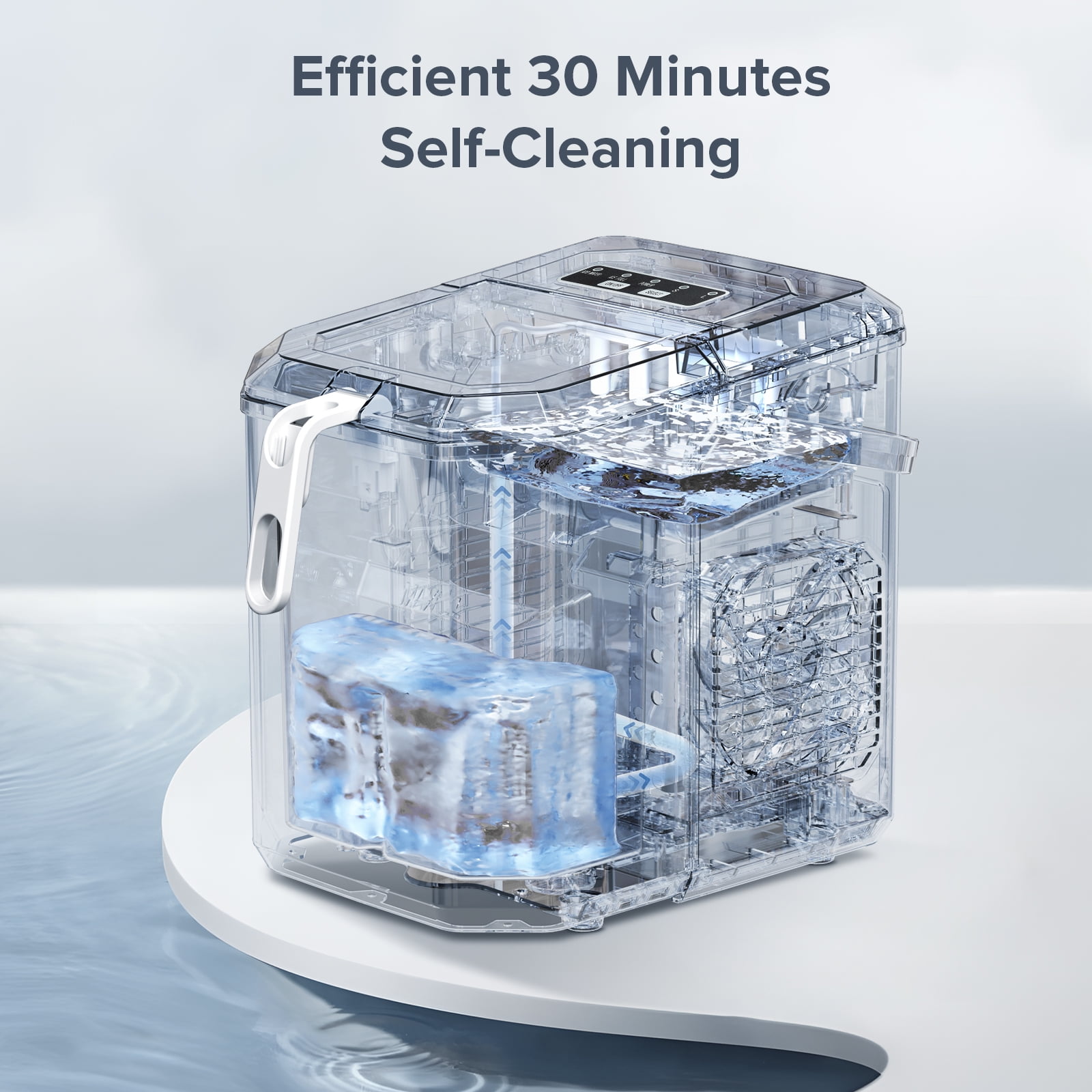 Máquina para hacer hielo tipo balín de encimera o portátil que produce 26 libras de hielo al día (verde)