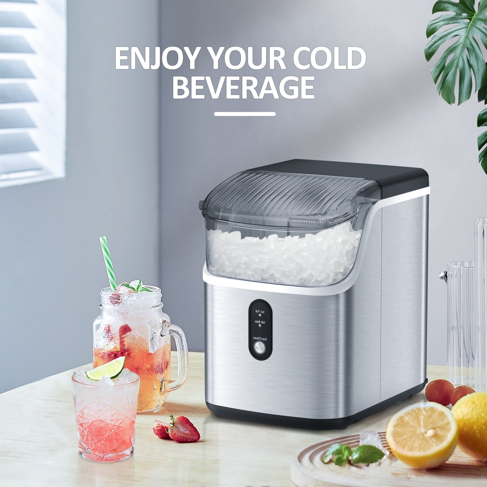 Máquina de Hielo de Nieve de 33 libras por día para Encimera o Portátil (Acero Inoxidable Plateado) LSZ5815NB